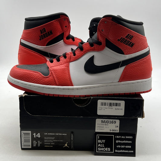 Size 14 - Air Jordan 1 Retro High Rare Air - Max Orange (332550-800)