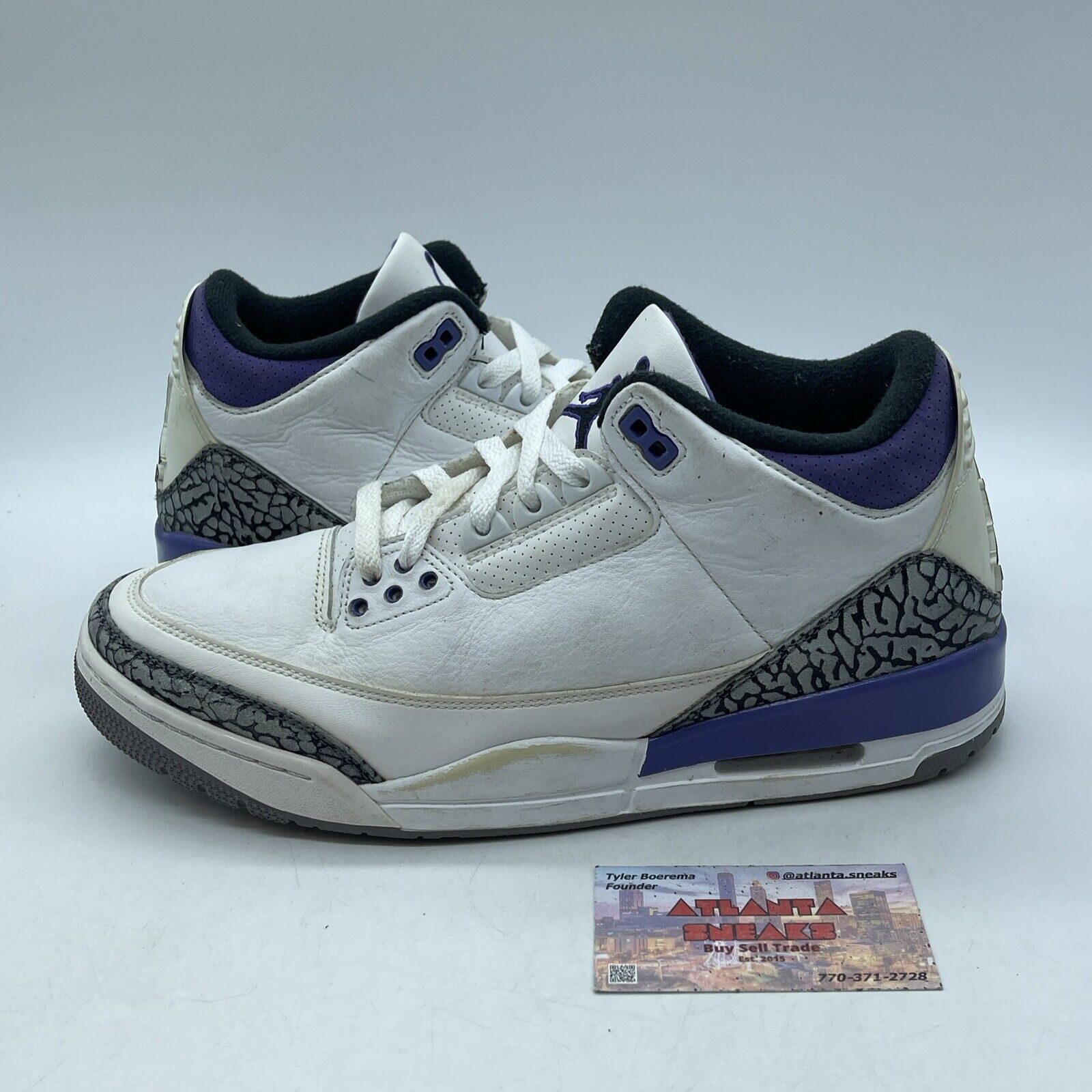 Size 10.5 - Jordan 3 Retro Mid Dark Iris Purple White Leather (CT8532-105)