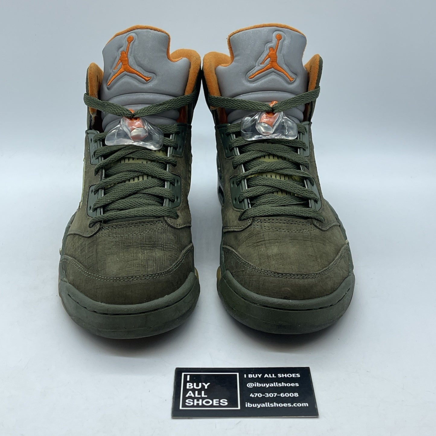 Size 8.5 - Air Jordan 5 Retro LS Olive Orange Green Suede (314259-381)