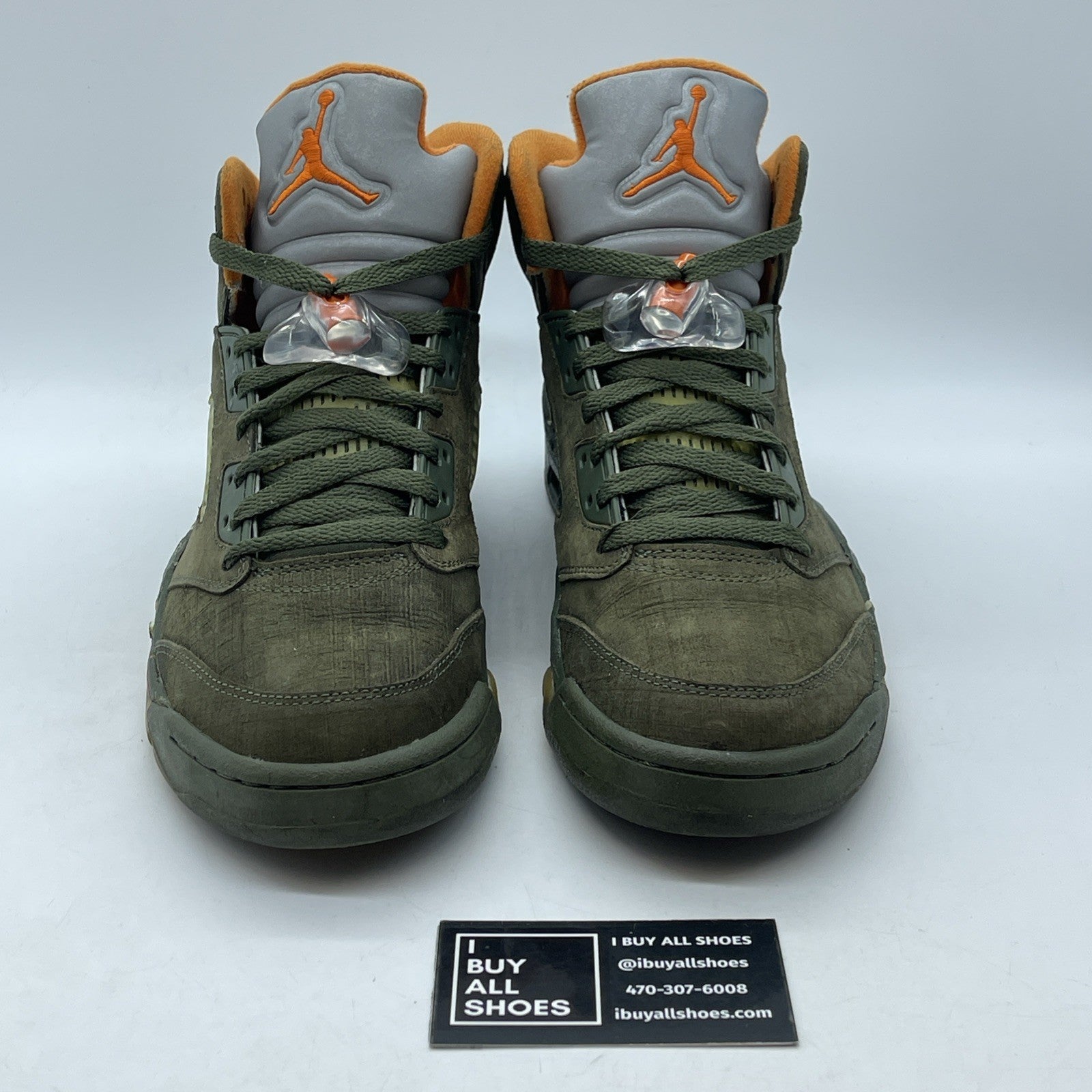 Size 8.5 - Air Jordan 5 Retro LS Olive Orange Green Suede (314259-381)