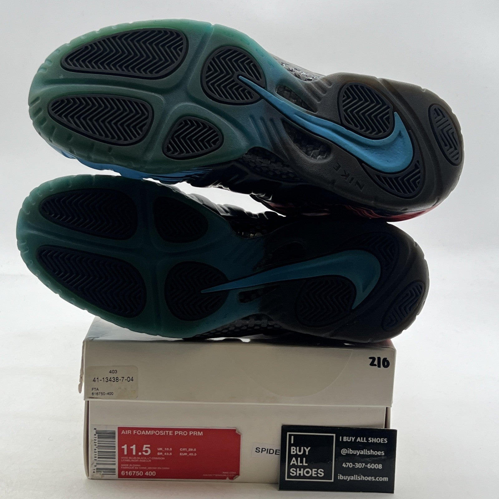 Size 11.5 - Nike Air Foamposite Pro Spider-Man (616750-400)