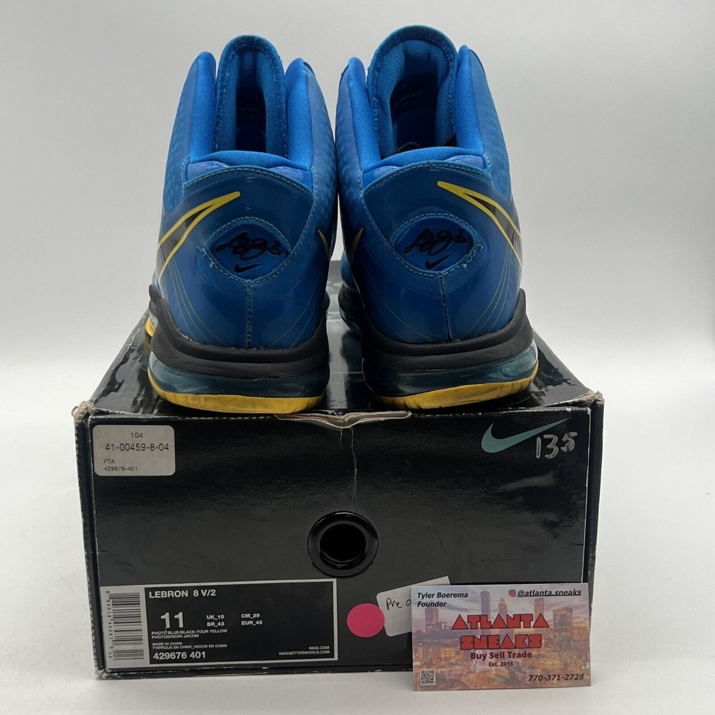 Size 11 - Nike LeBron 8 V/2 Entourage Black Yellow Blue (429676-401)