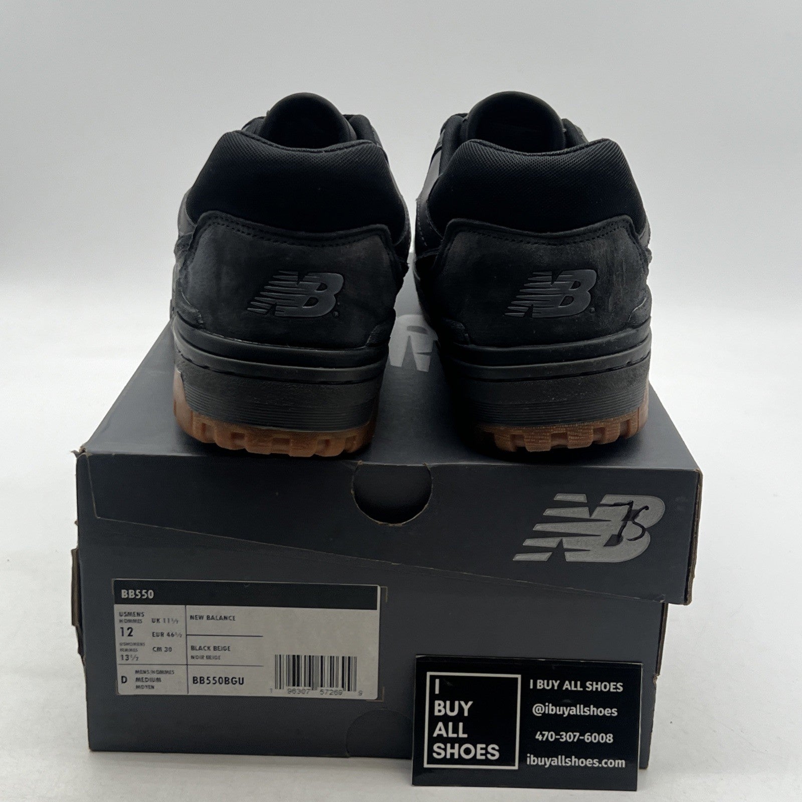 Size 12 - New Balance 550 Black Gum (BB550BGU)