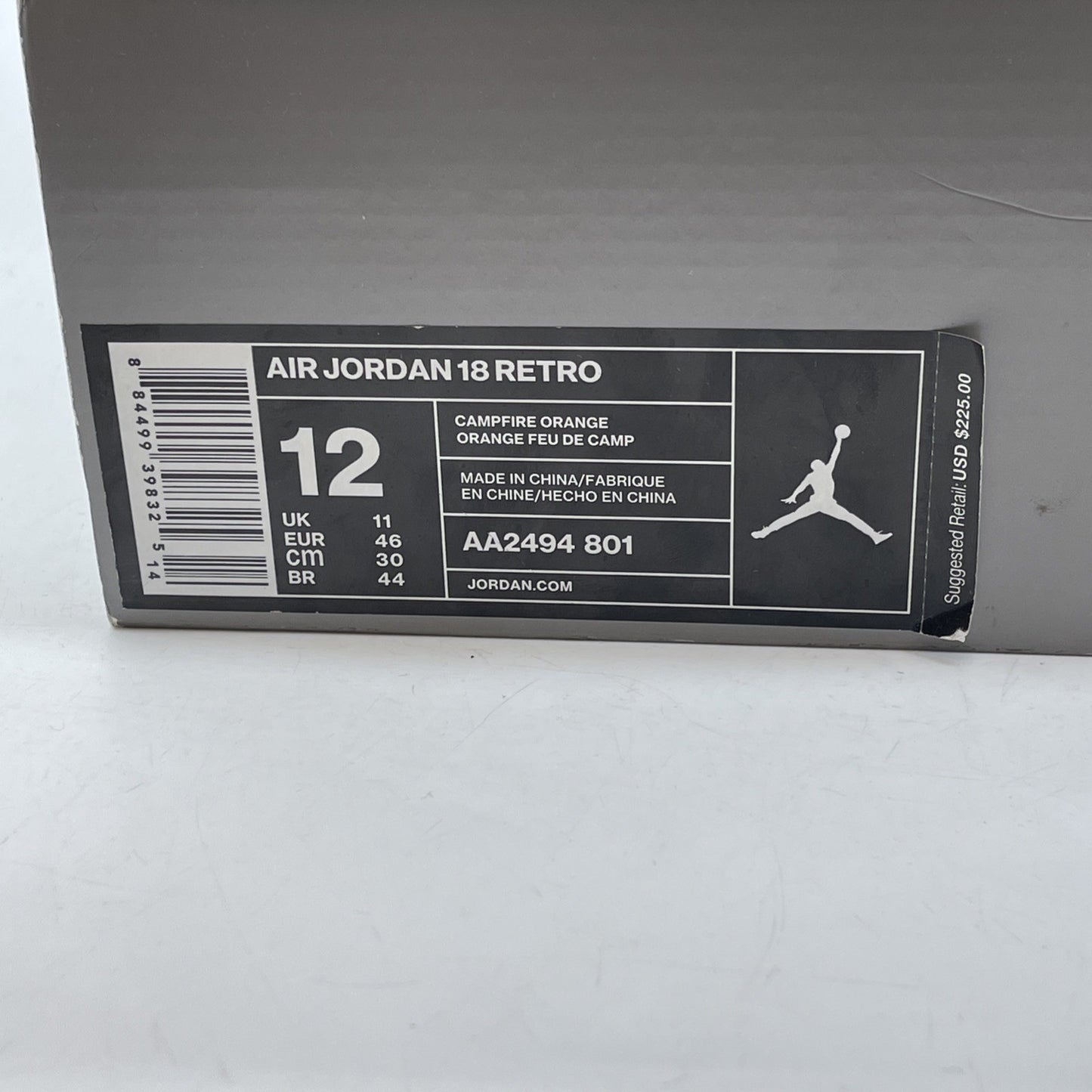 Size 12 - Air Jordan 18 Retro Orange Suede White (AA2494-801)