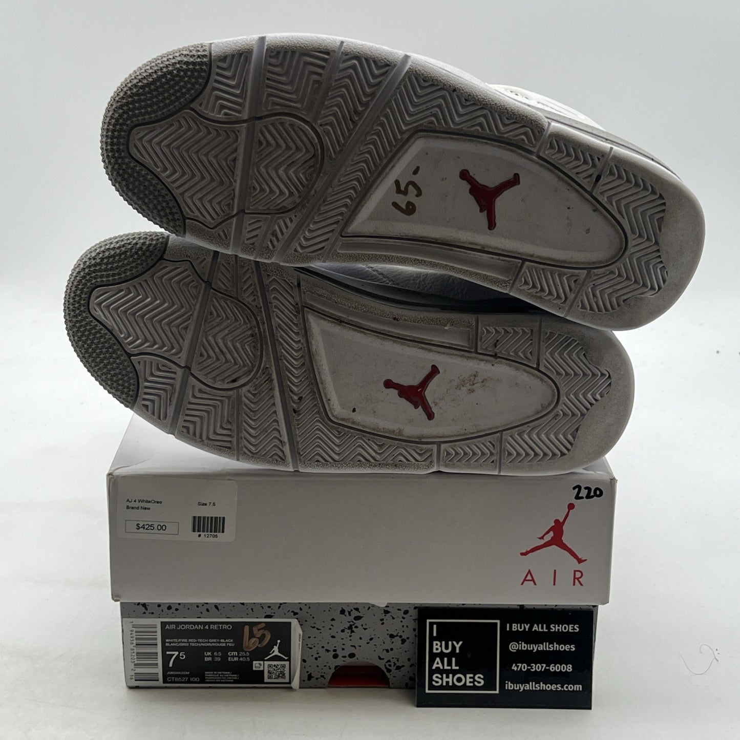 Size 7.5 - Air Jordan 4 Retro Mid White Oreo (CT8527-100)