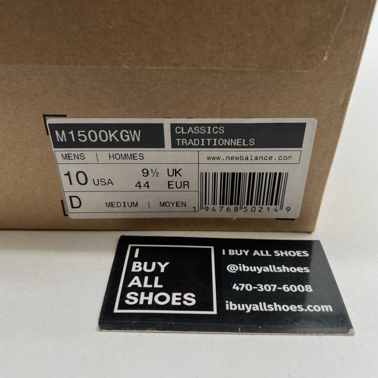 Size 10 - New Balance 1500 Made in England Black White (M1500KGW)