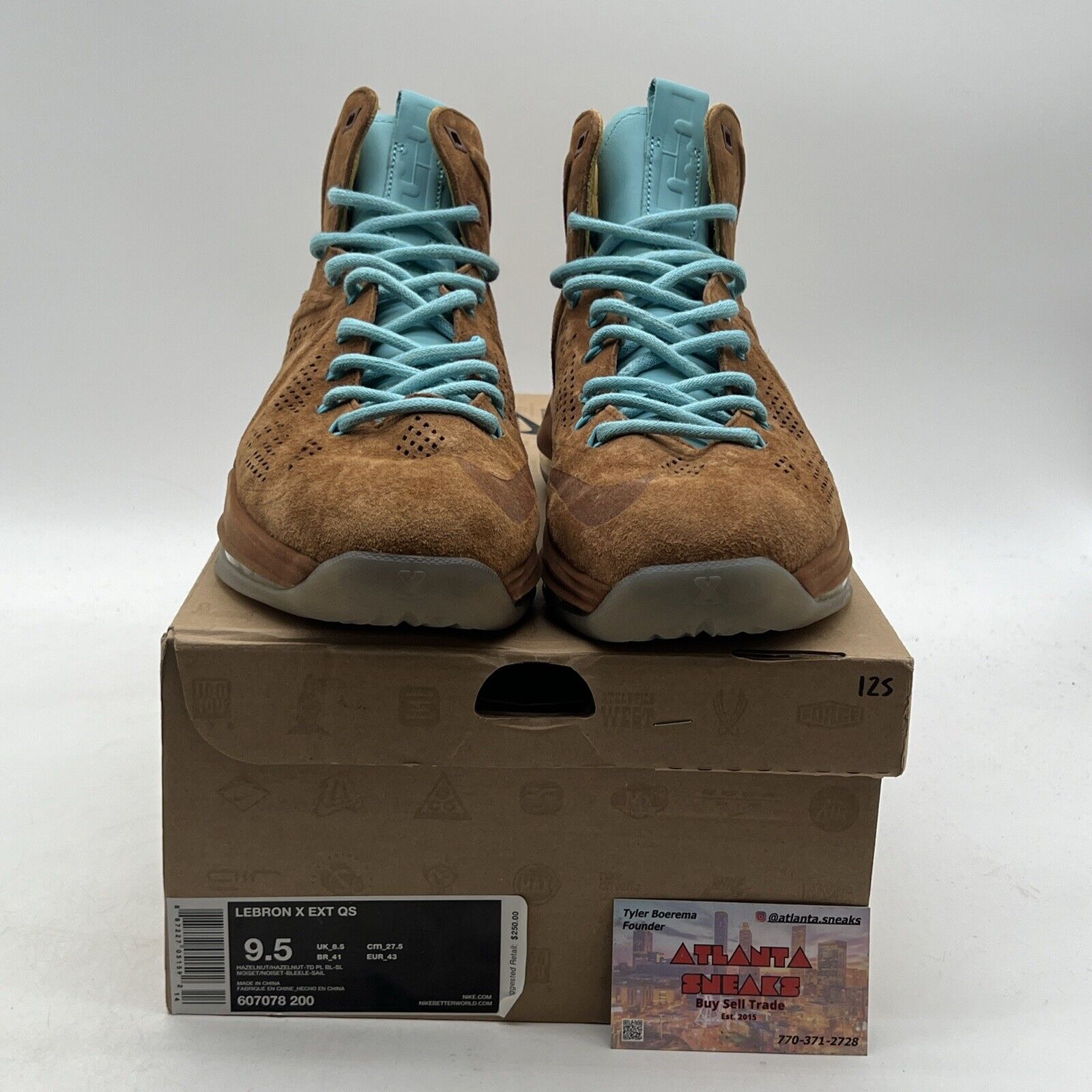 Size 9.5 - Nike LeBron 10 EXT QS Hazelnut (607078-200)