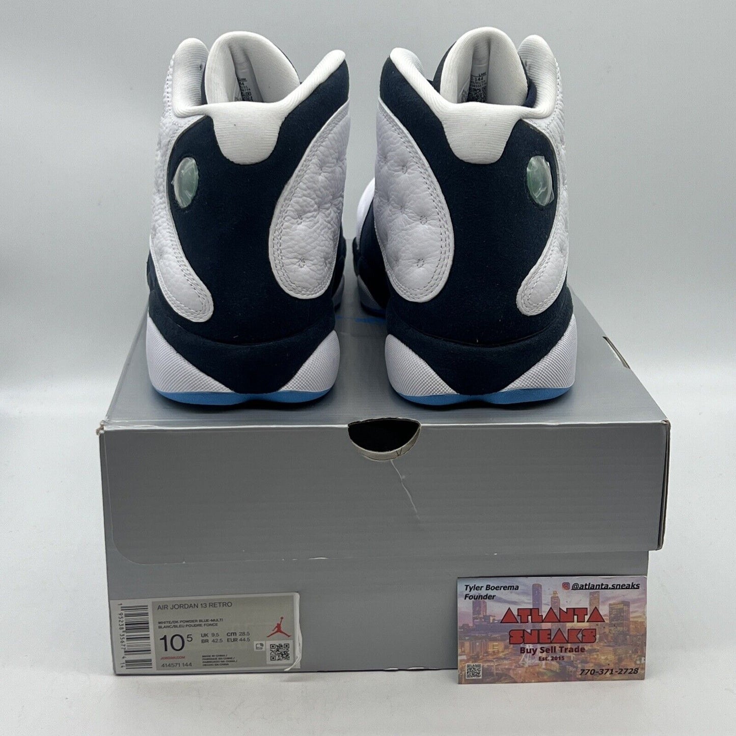 Size 10.5 - Jordan 13 Retro Obsidian Brand New Og All White Light Blue Navy