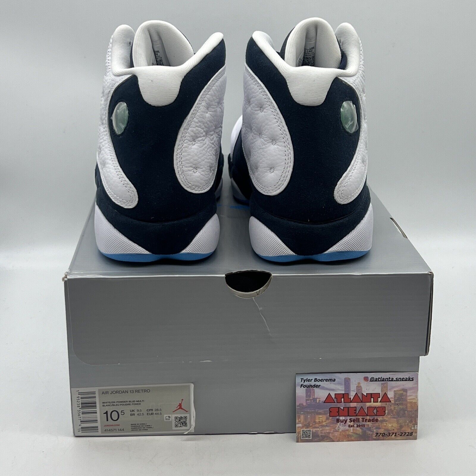 Size 10.5 - Jordan 13 Retro Obsidian Brand New Og All White Light Blue Navy