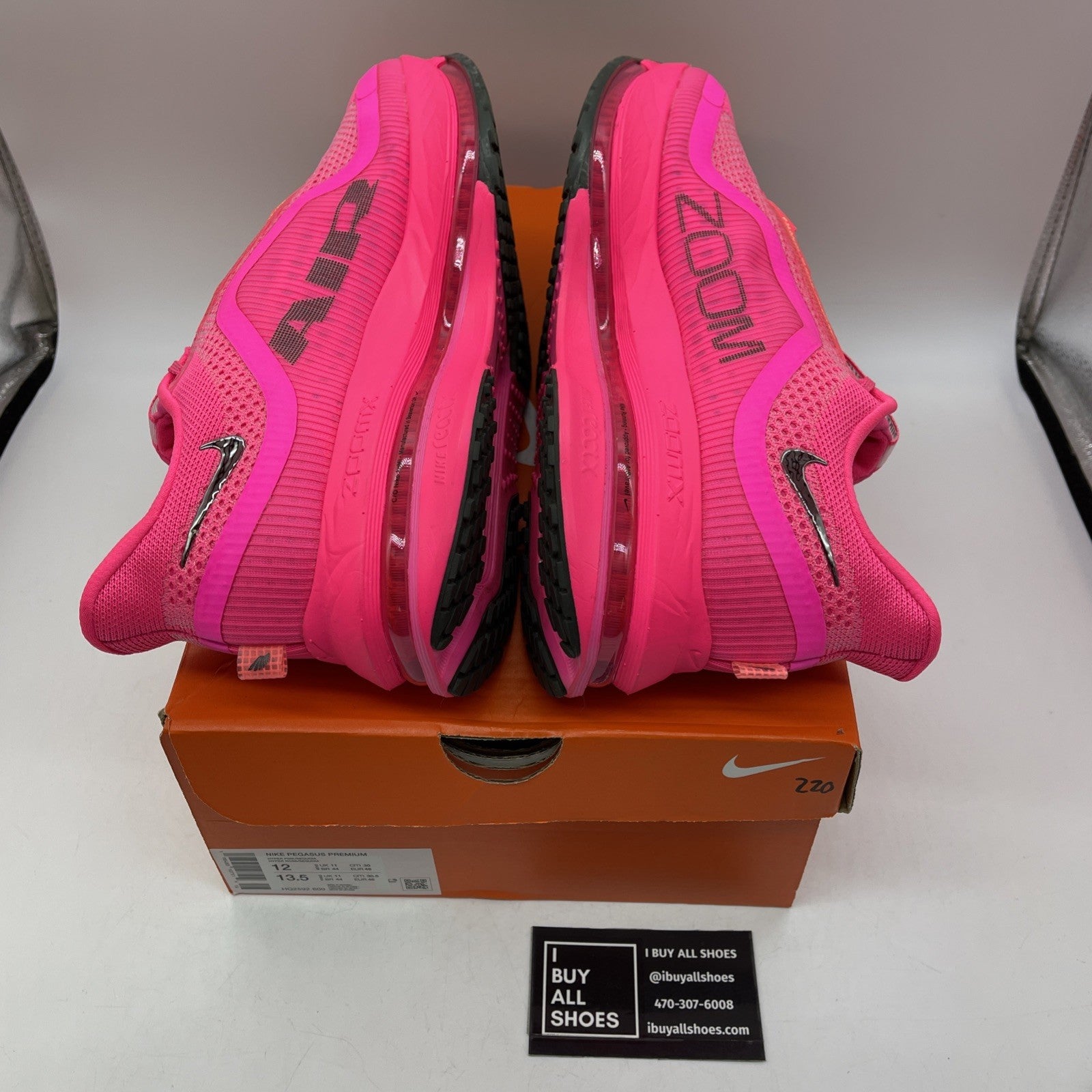 Size 12 - Nike Pegasus Premium Hyper Pink Black Suede Leather (HQ2592-600)
