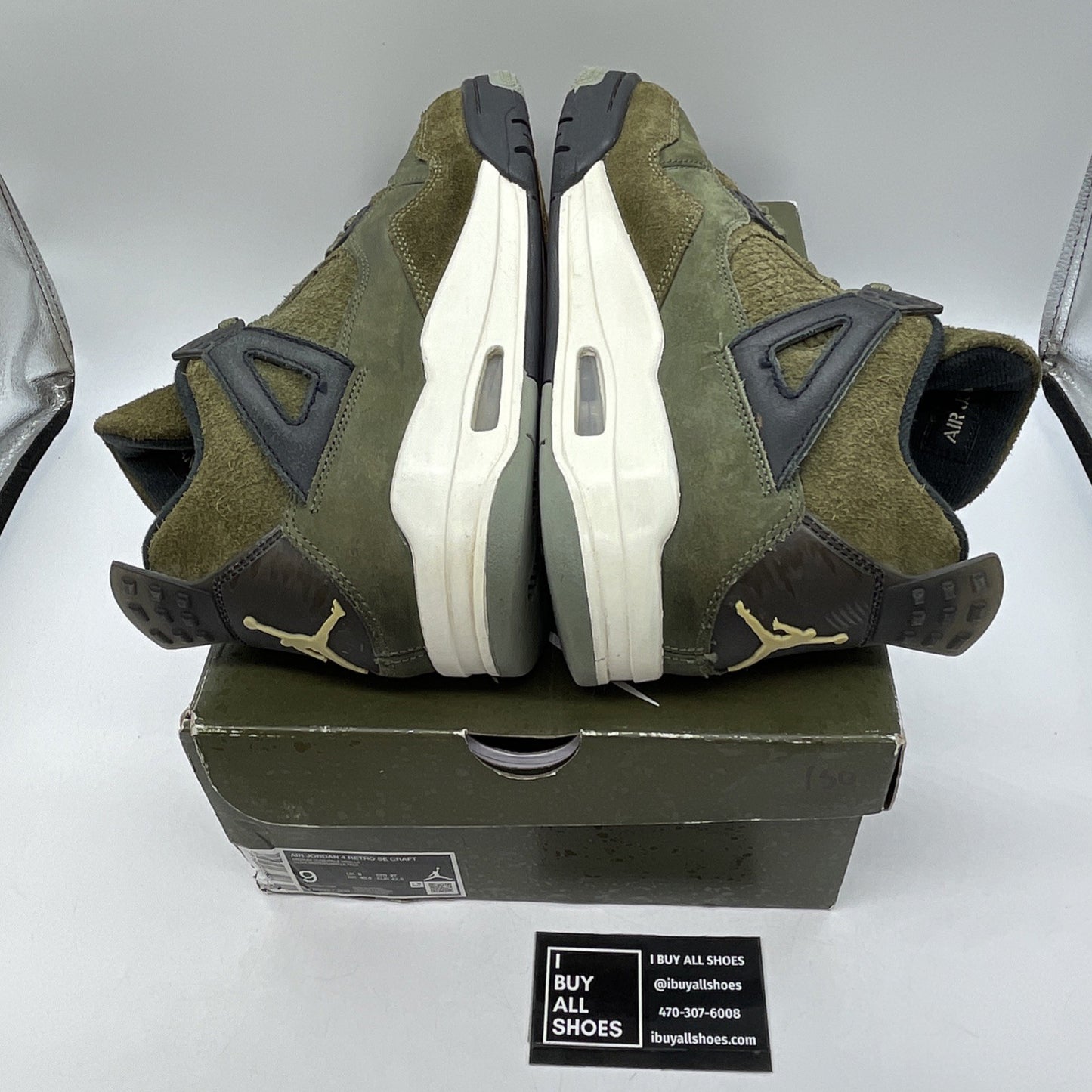 Size 9 - Jordan 4 SE Retro Low Craft Olive Green Black Suede (FB9927-200)