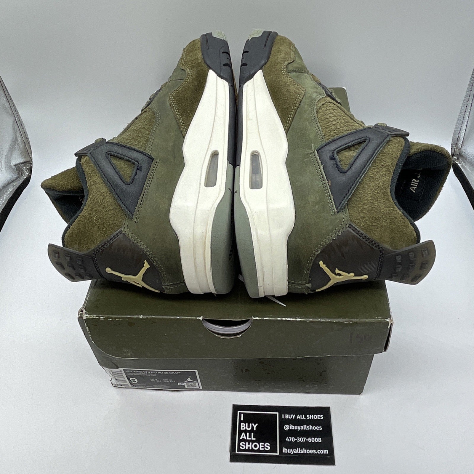 Size 9 - Jordan 4 SE Retro Low Craft Olive Green Black Suede (FB9927-200)