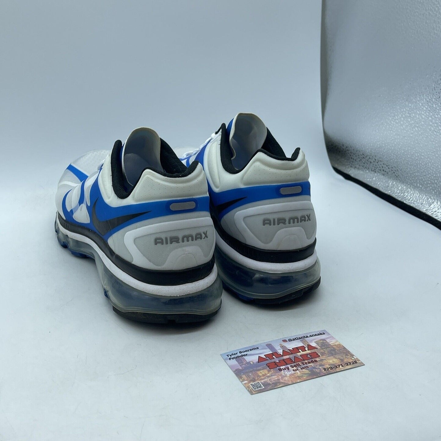 Size 11 - Nike Air Max+ 2012 White Blue Suede Leather (487982-104)