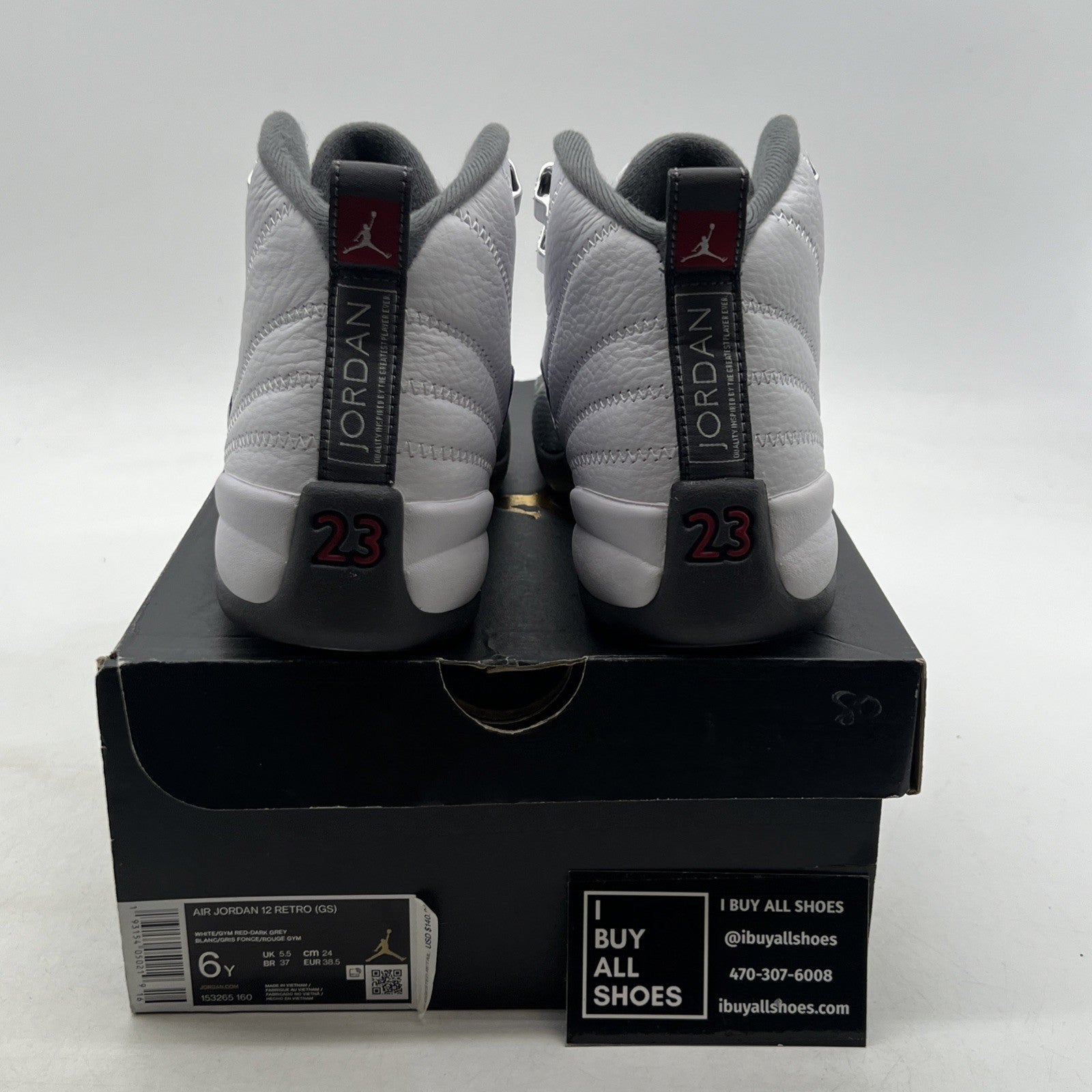 Size 6Y - Air Jordan 12 Retro Dark Grey (153265-160)