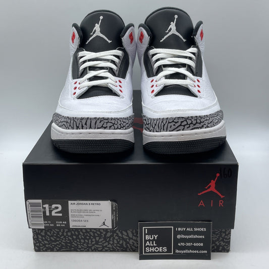 Size 12 - Air Jordan 3 Retro Infrared 23 White Black Grey Suede (136064-123)