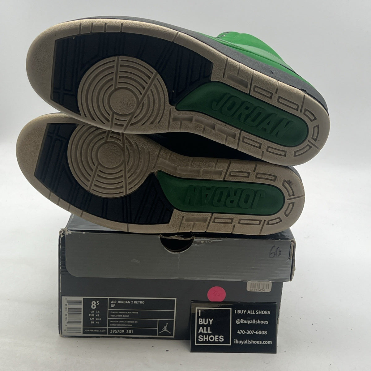 Size 8.5 - Air Jordan 2 Retro QF Candy Green (395709-301)