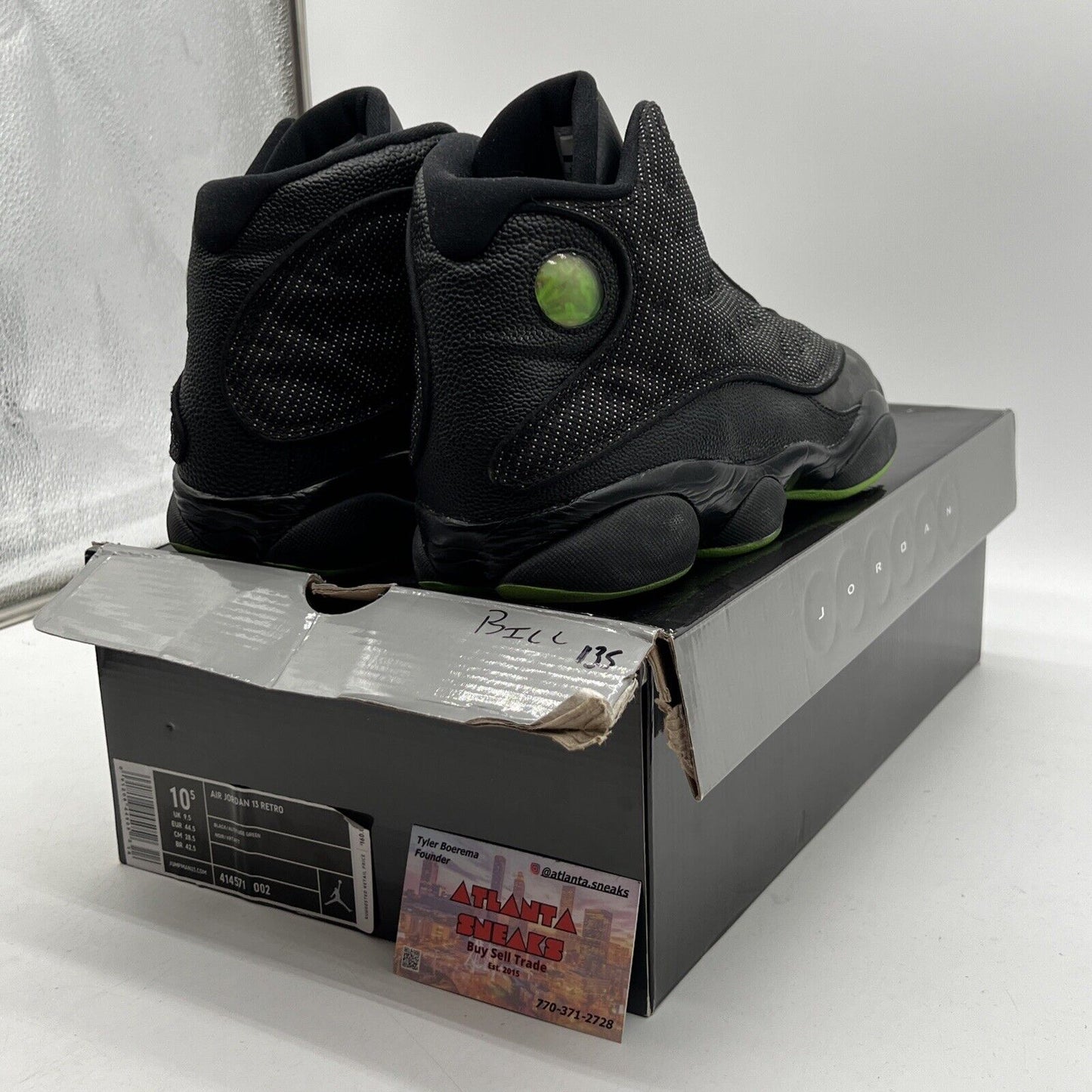 Size 10.5 - Air Jordan 13 Retro 2010 Altitude Green Black Leather (414571-002)