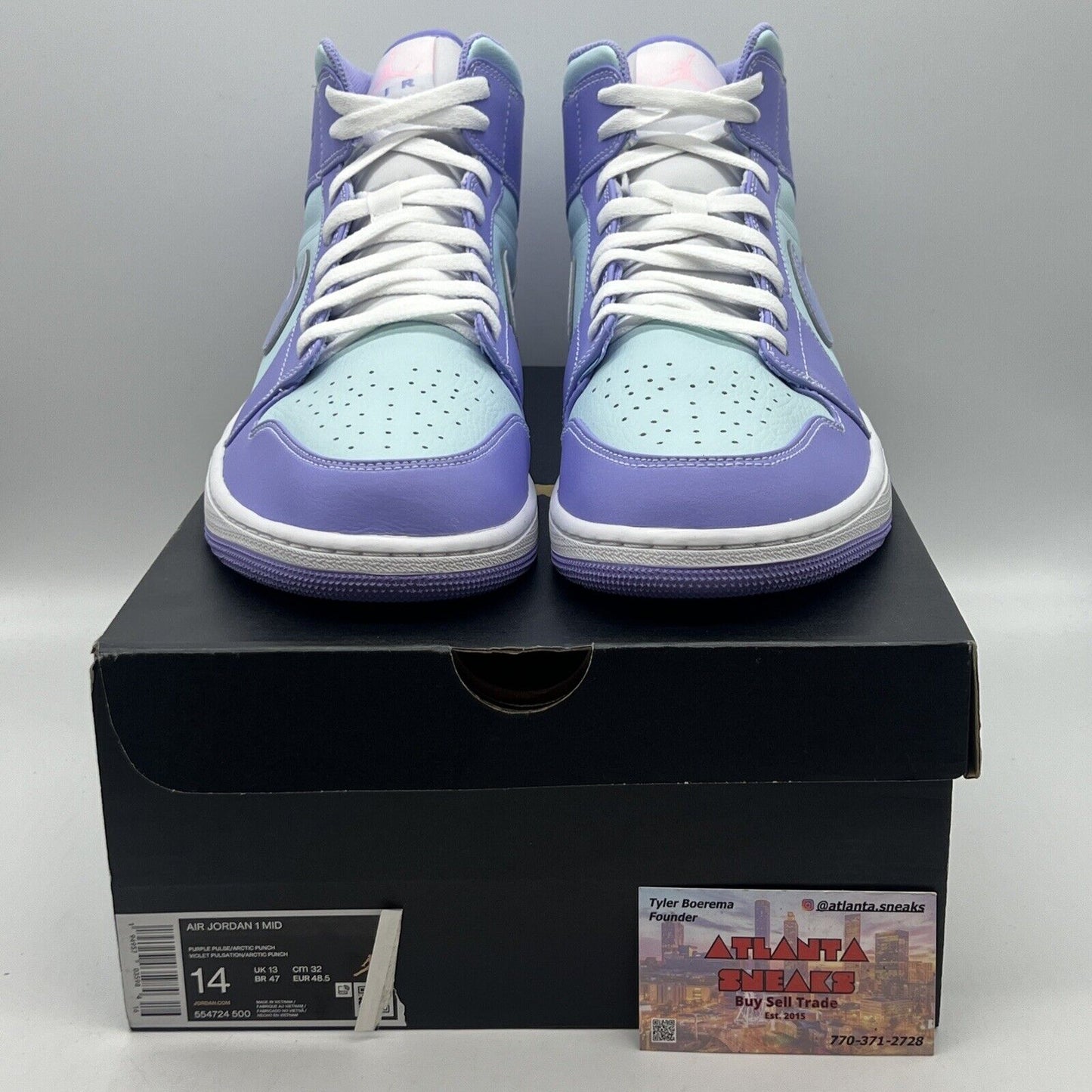 Size 14 - Jordan 1 Mid Purple Brand New Og All