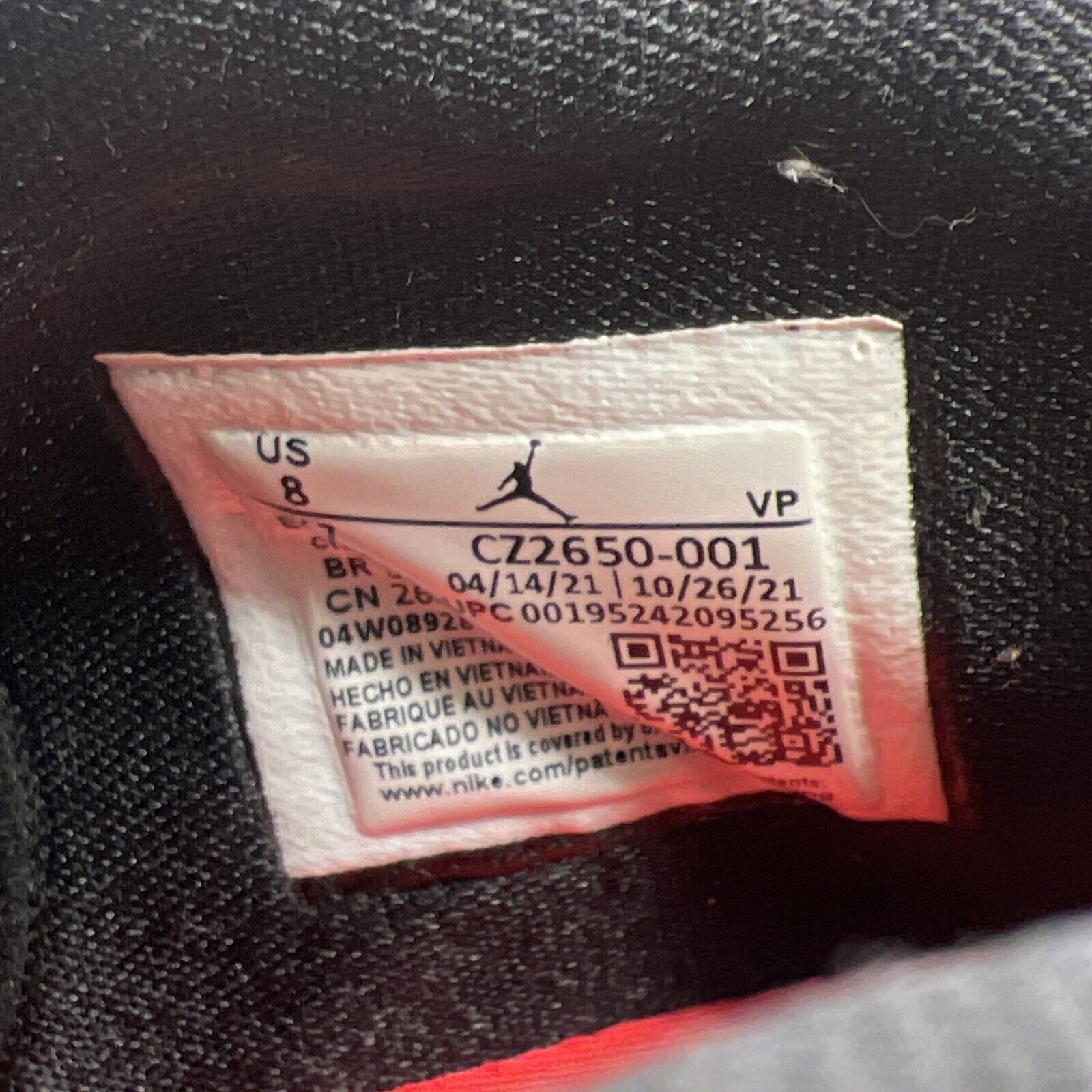 Size 8 - Air Jordan 36 Black Infrared (CZ2650-001)