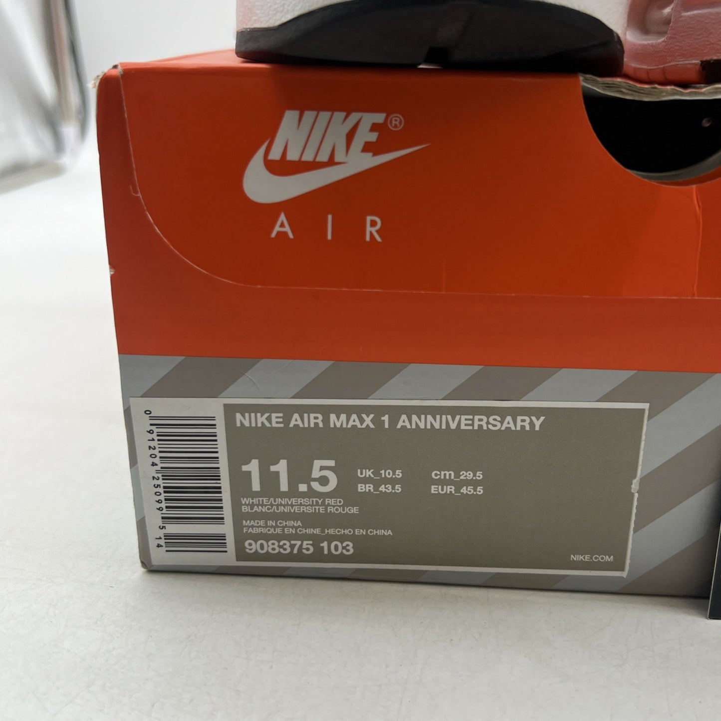 Size 11.5 - Nike Air Max 1 OG Anniversary 2017 Re-Release Red (908375-103)