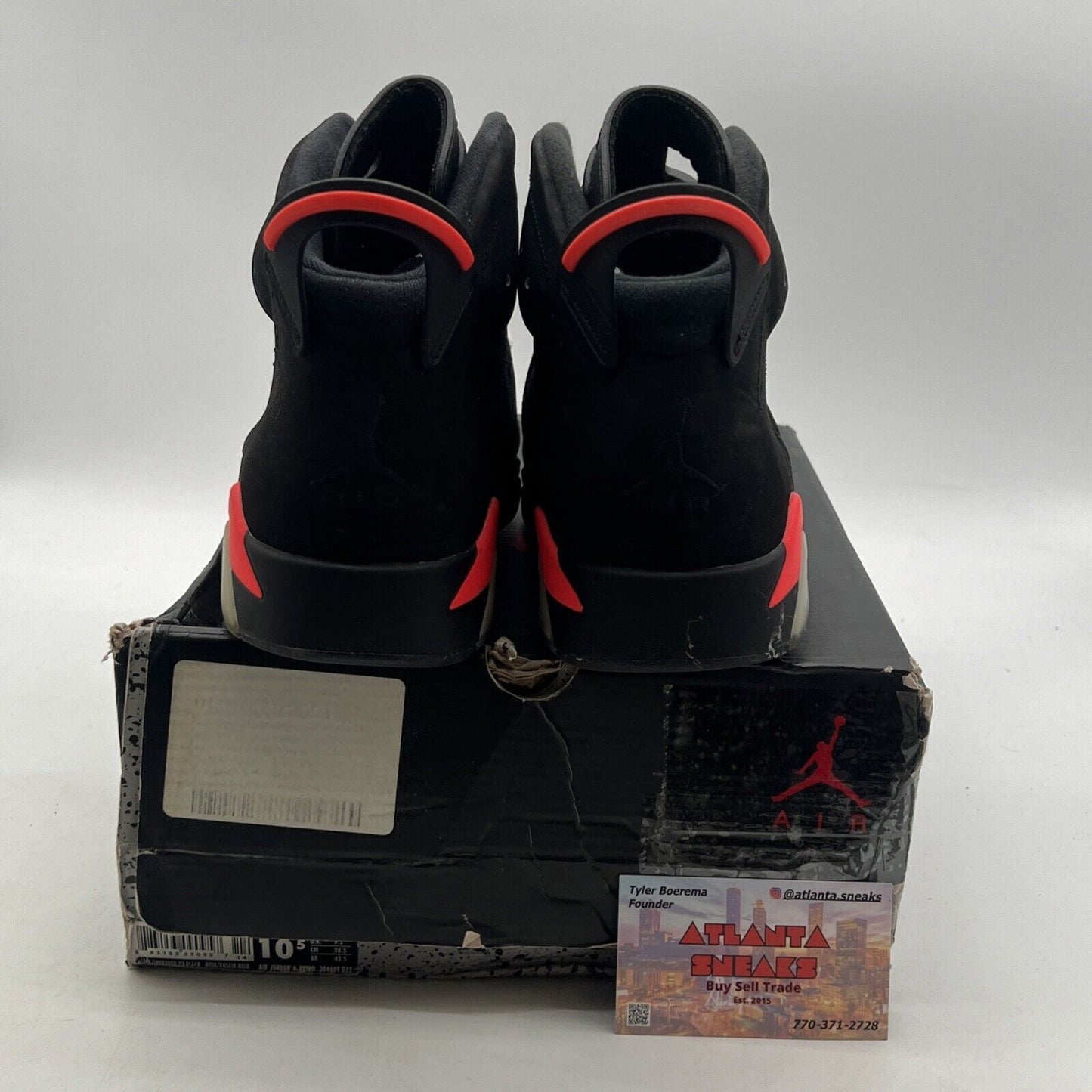 Size 10.5 - Air Jordan 6 Retro Infrared Black 2014 (384664-023)