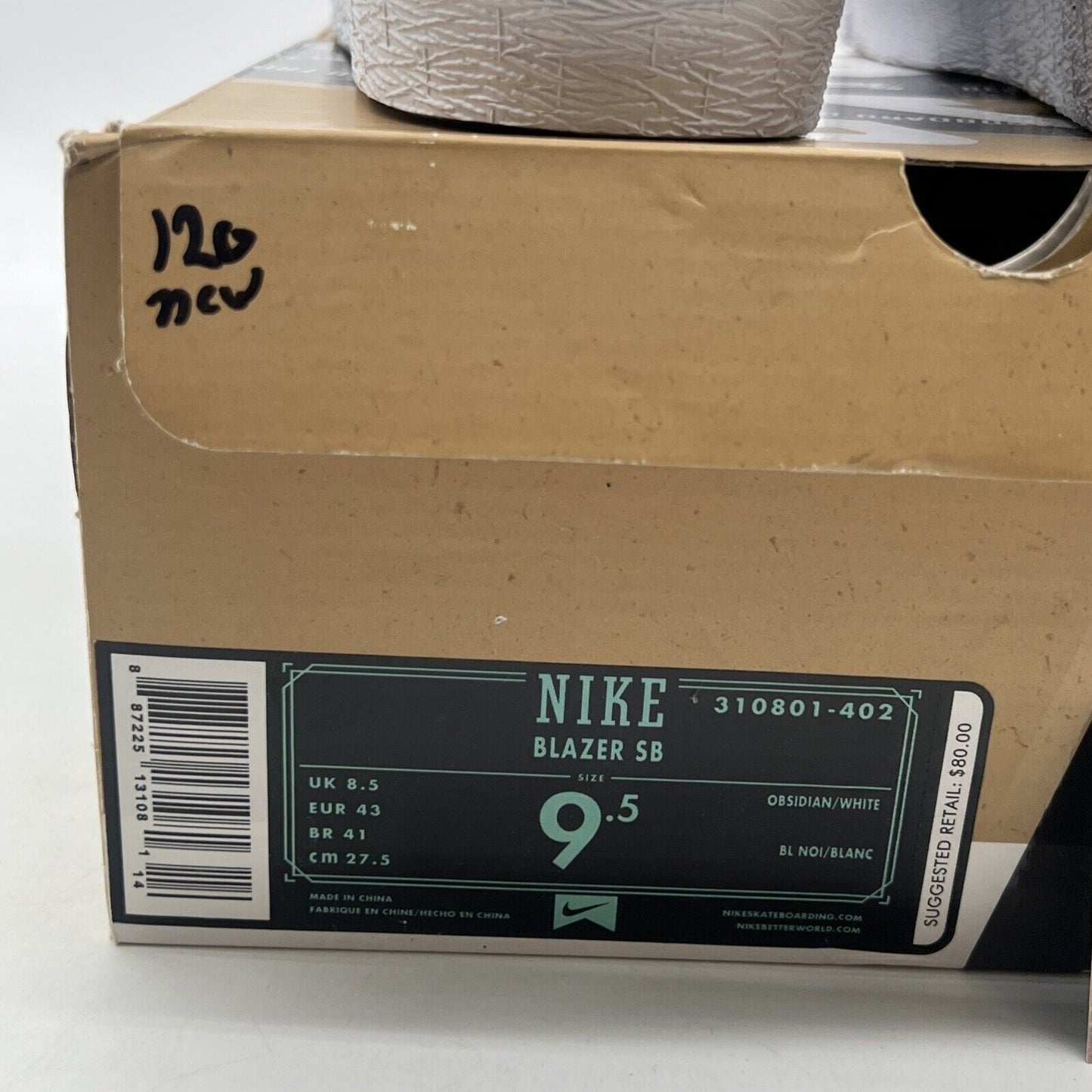 Size 9.5 - NIKE SB ZOOM BLAZER MID NAVY-WHITE (310801-402)