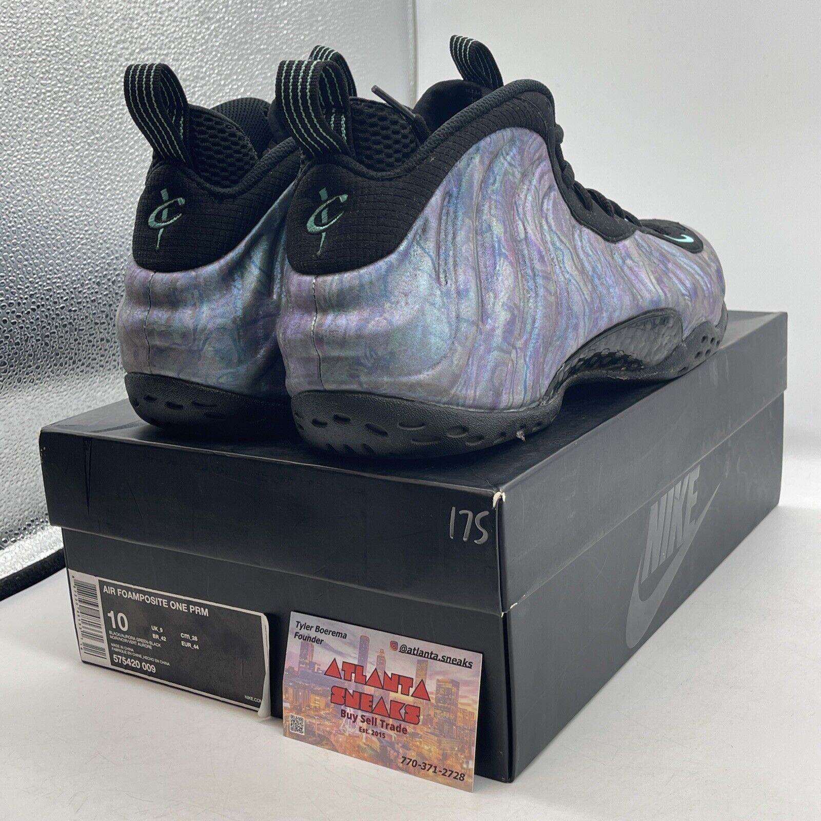 Size 10 - Nike Air Foamposite One Premium Abalone Black Purple Blue (575429-009)