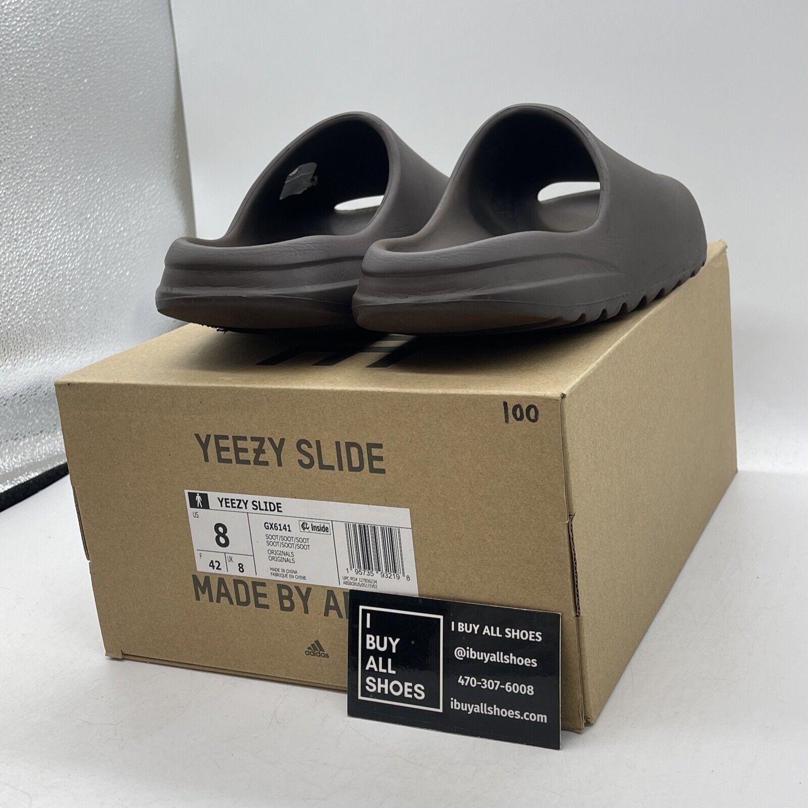 Size 8 - adidas Yeezy Slide Brown Rubber (GX6141)