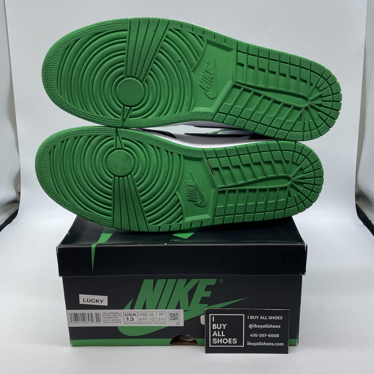 Size 13 - Air Jordan 1 Retro OG High Lucky Green Black Leather (DZ5485-031)
