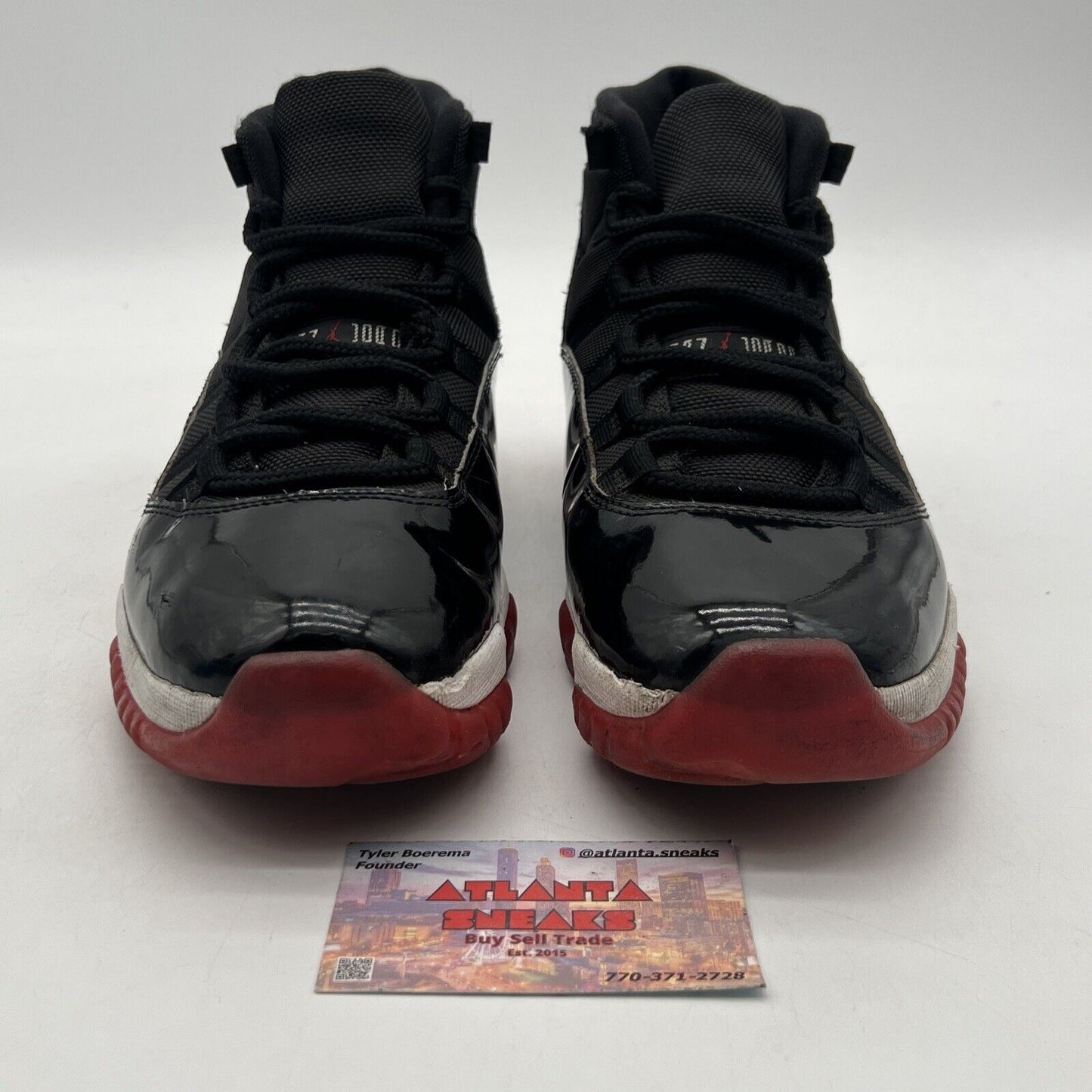 Size 9.5 - Jordan 11 Retro High Bred Black White Red Leather (378037-061)