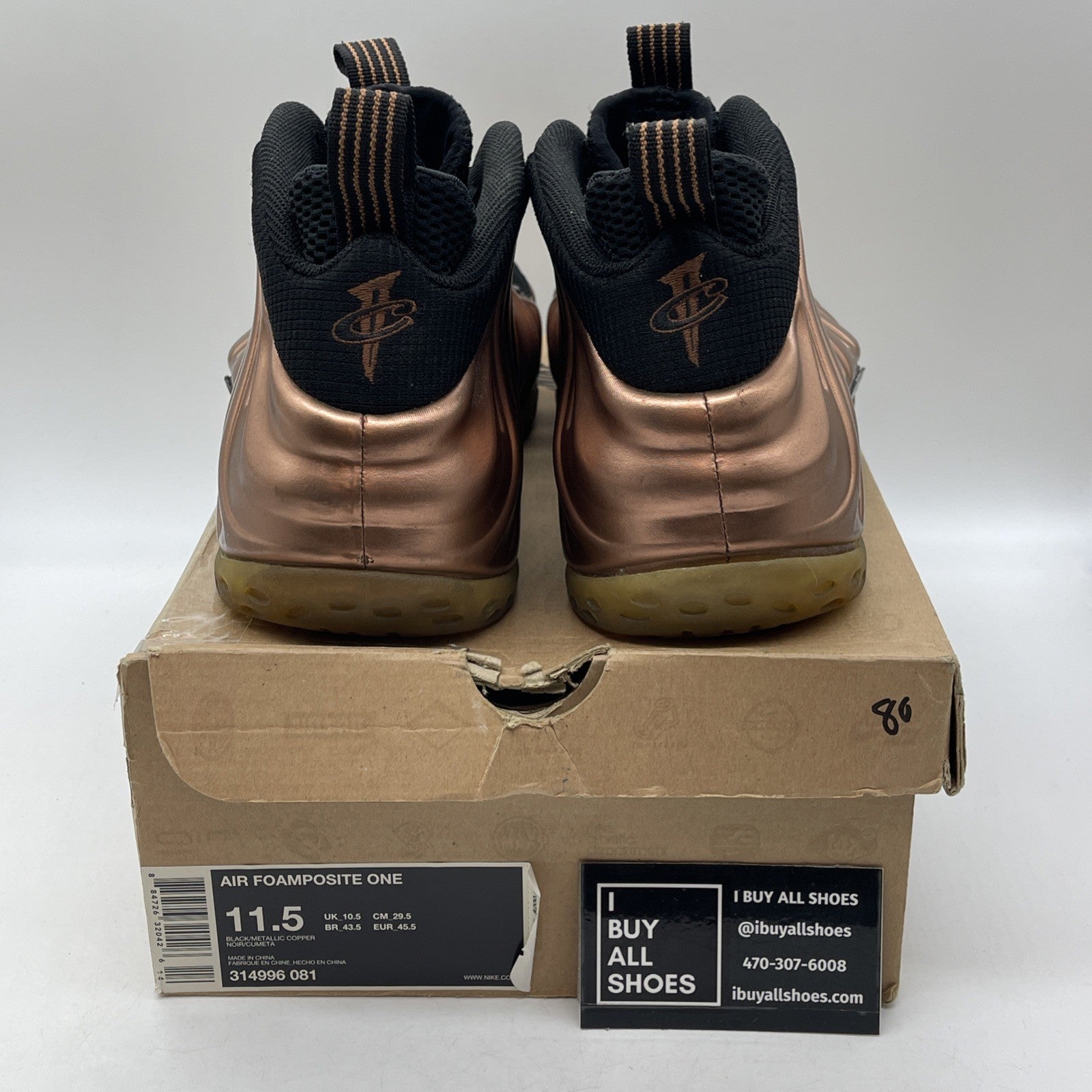 Size 11.5 - Nike Air Foamposite One Dirty Copper Suede (314996-081)