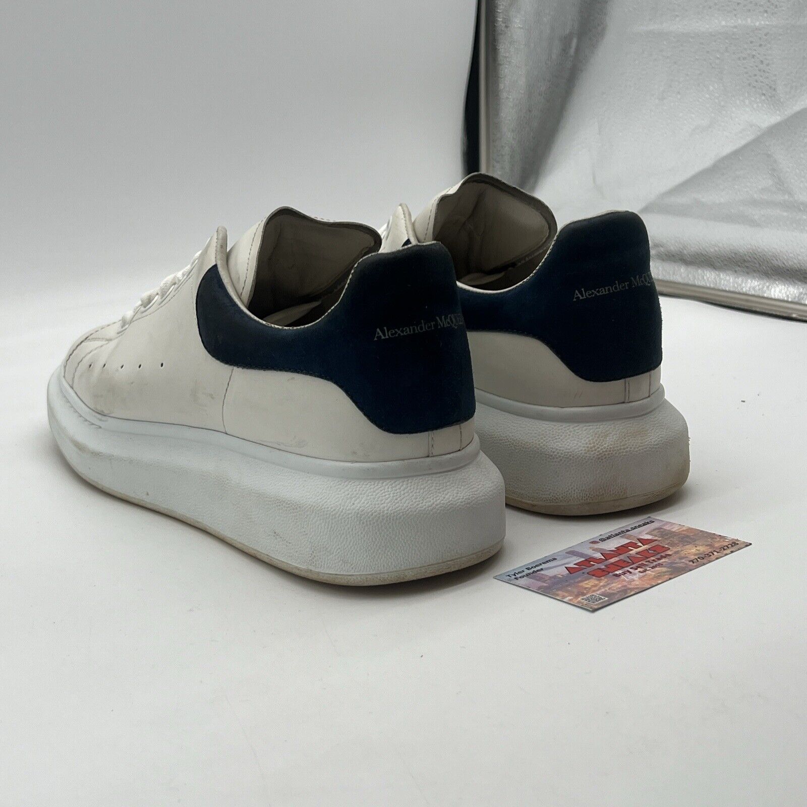 Size 10 - Alexander McQueen Oversized Sneakers White/ Paris Blue