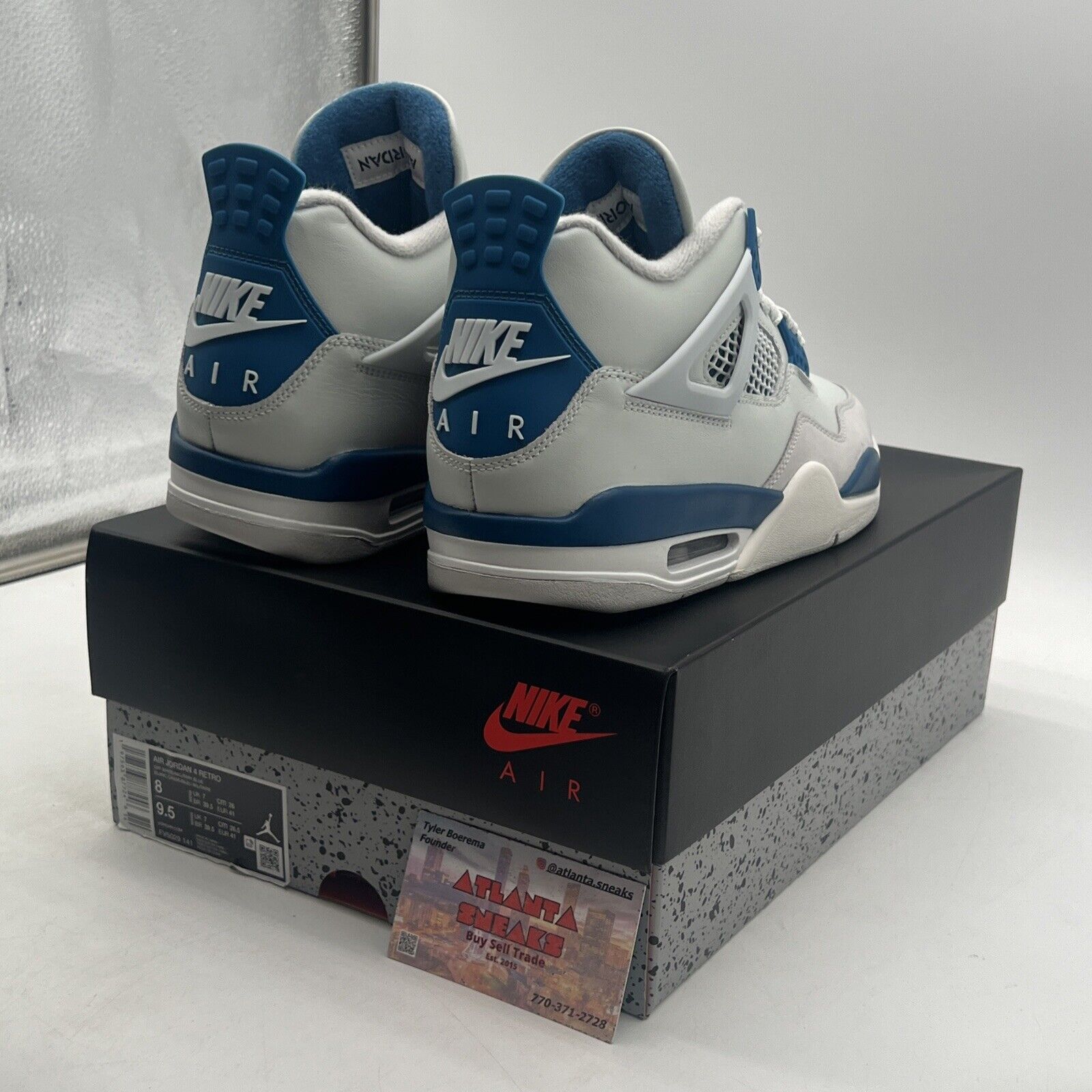 Size 8 - Air Jordan 4 Retro 2024 Military Blue White Leather Suede (FV5029-141)