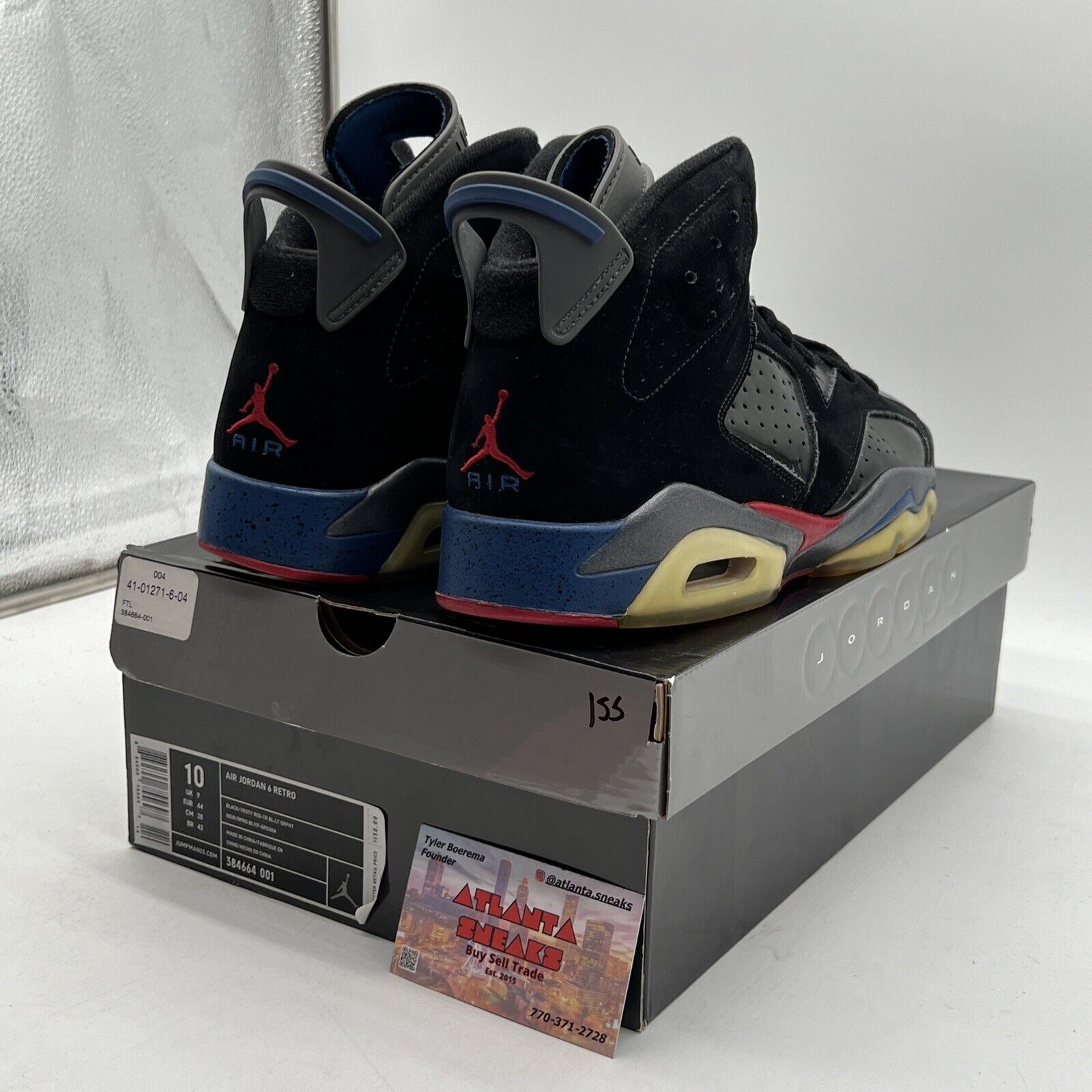 Size 10 - Air Jordan 6 Retro Pistons Grey Black Red Blue Suede (384664-001)