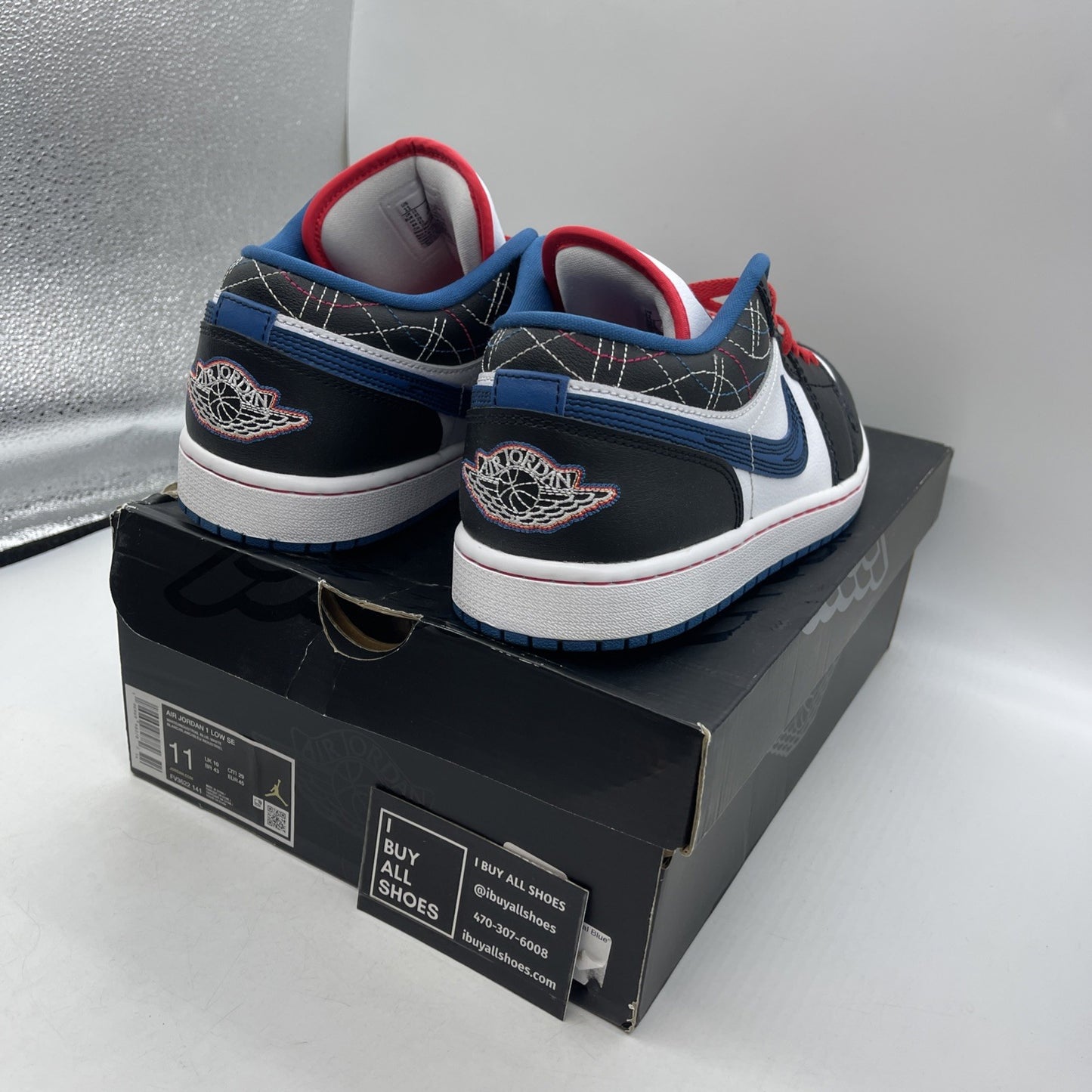 Size 11 - Nike Air Jordan 1 Low SE Industrial Blue Sashiko (FV3622-141)