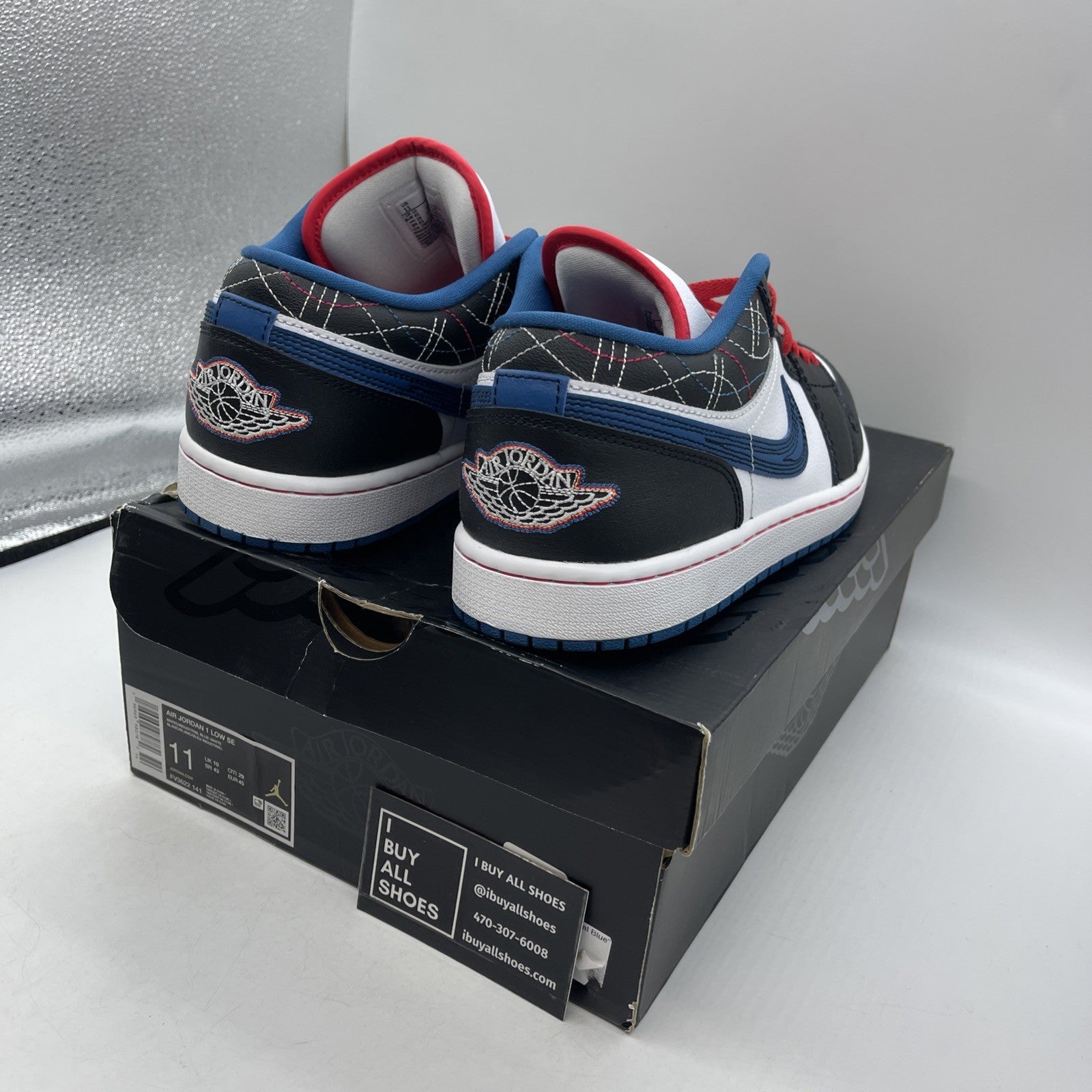 Size 11 - Nike Air Jordan 1 Low SE Industrial Blue Sashiko (FV3622-141)