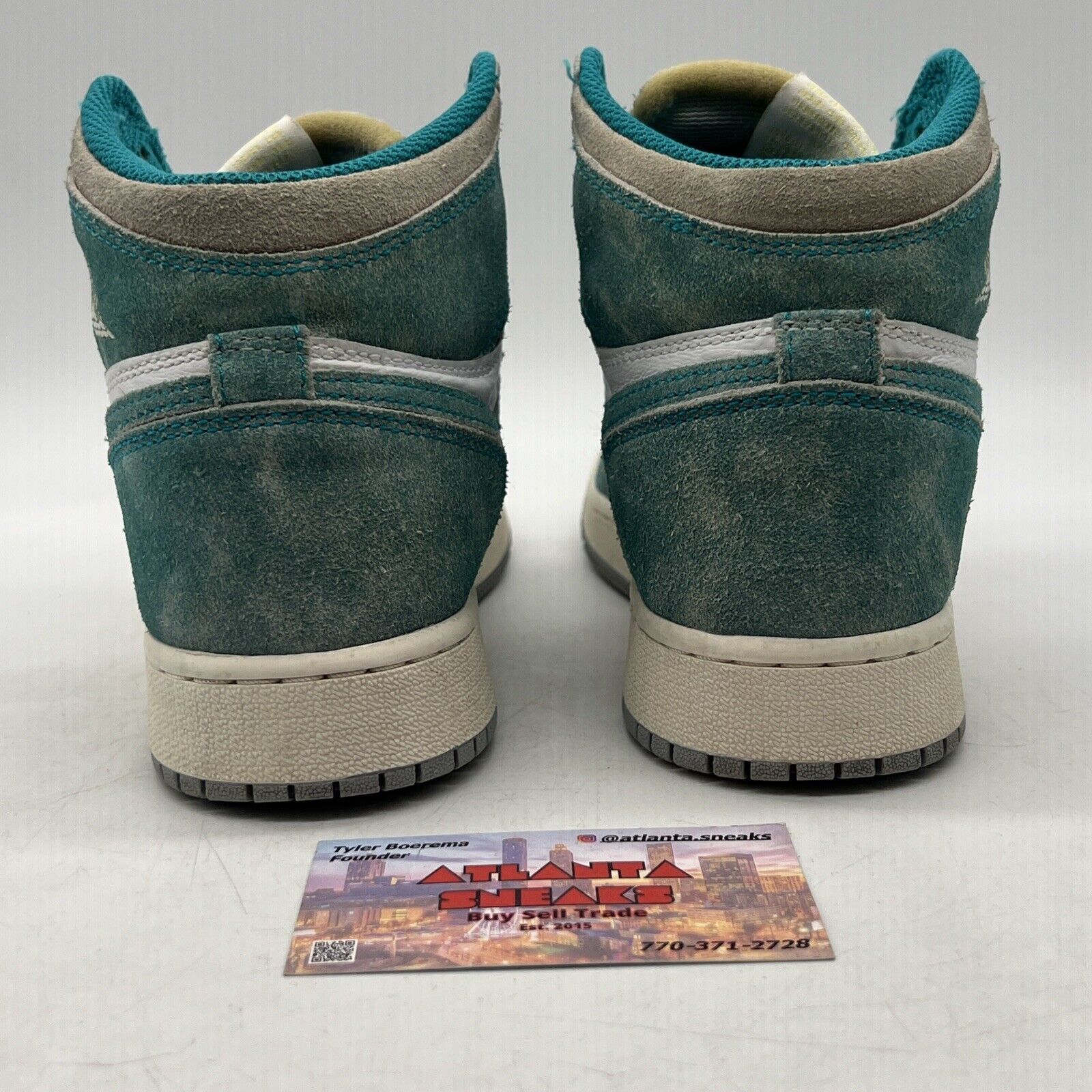 Size 5Y - Jordan 1 Retro OG High Turbo Green White Leather (575441-311)