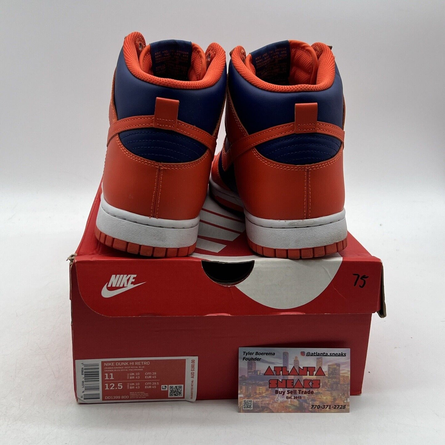Size 11 - Nike Dunk High Knicks Blue Orange White Leather (DD1399-800)
