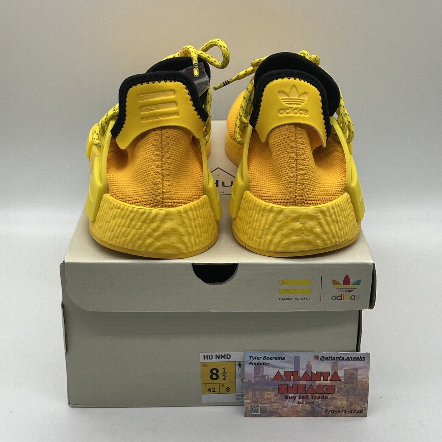 Size 8.5 - adidas Pharrell x NMD Human Race Yellow Brand New Og All Black DS