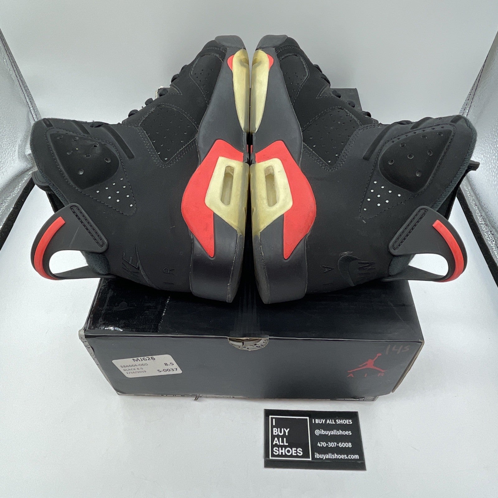 Size 8.5 - Jordan 6 Retro Mid Infrared Black Pink Suede (384664-060)