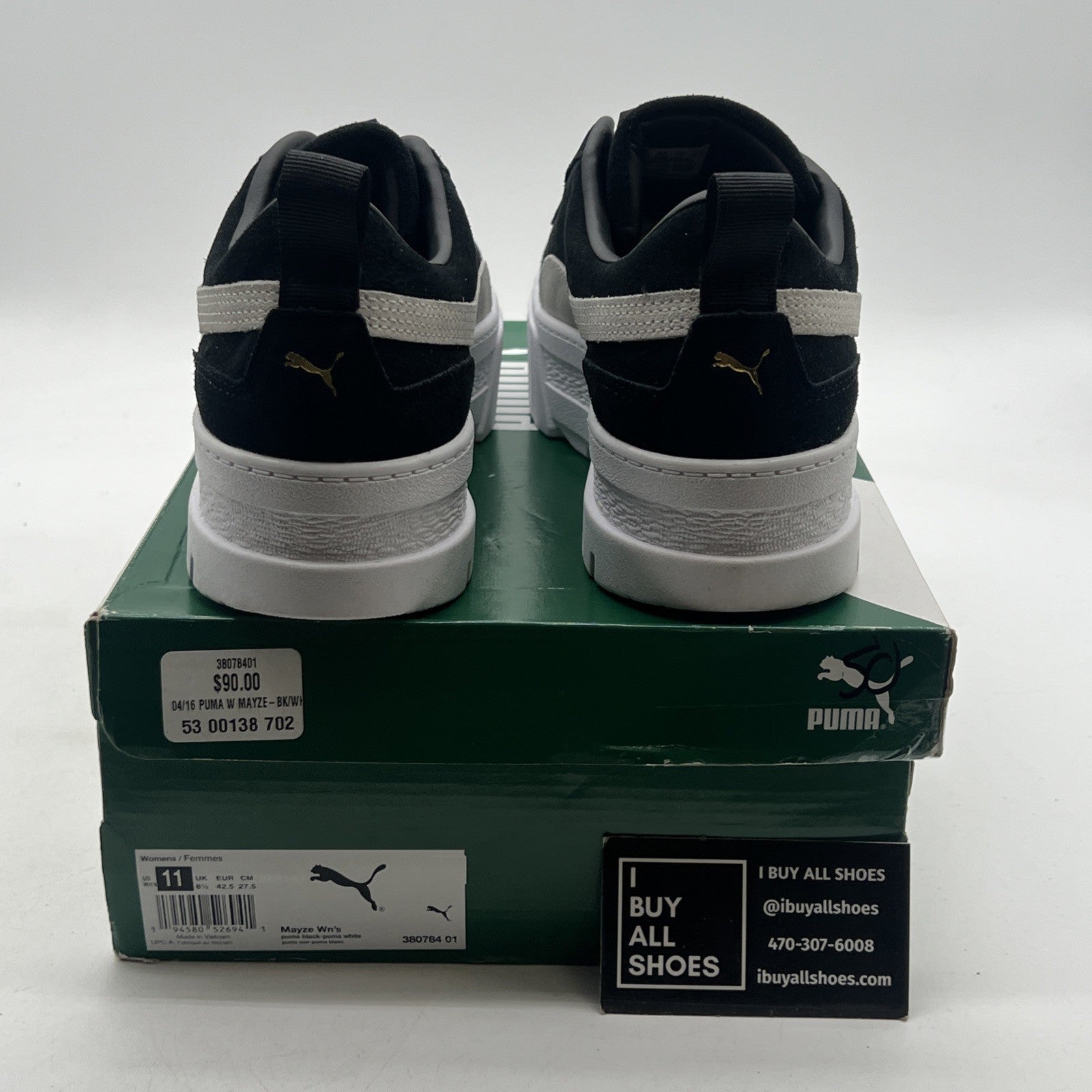 Size 11 - PUMA Mayze Black White W (380784-01)