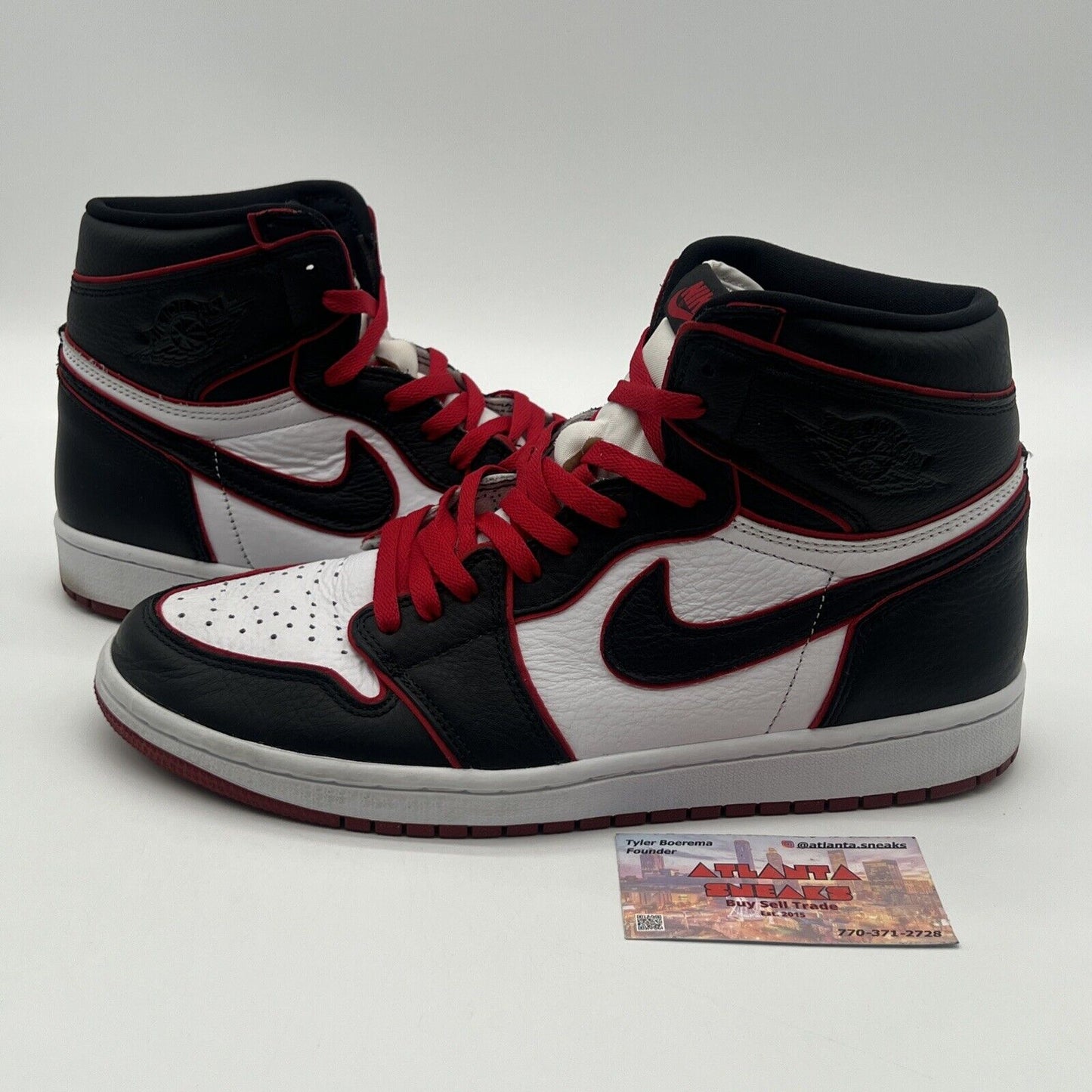 Size 10.5 - Jordan 1 Retro High OG Bloodline 2019 Black White Red (555088-062)
