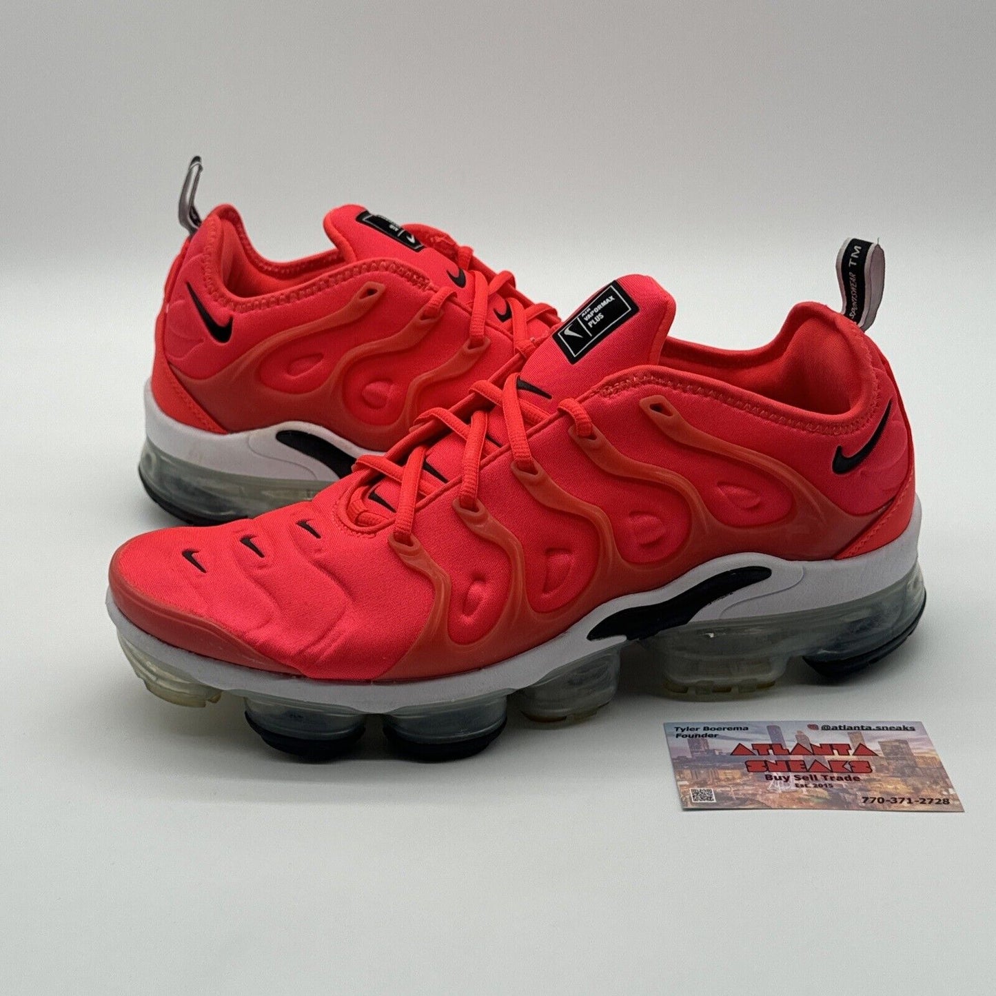 Size 10 - Nike Air VaporMax Plus Bright Crimson 2018 Red Black Comfy Checks Og