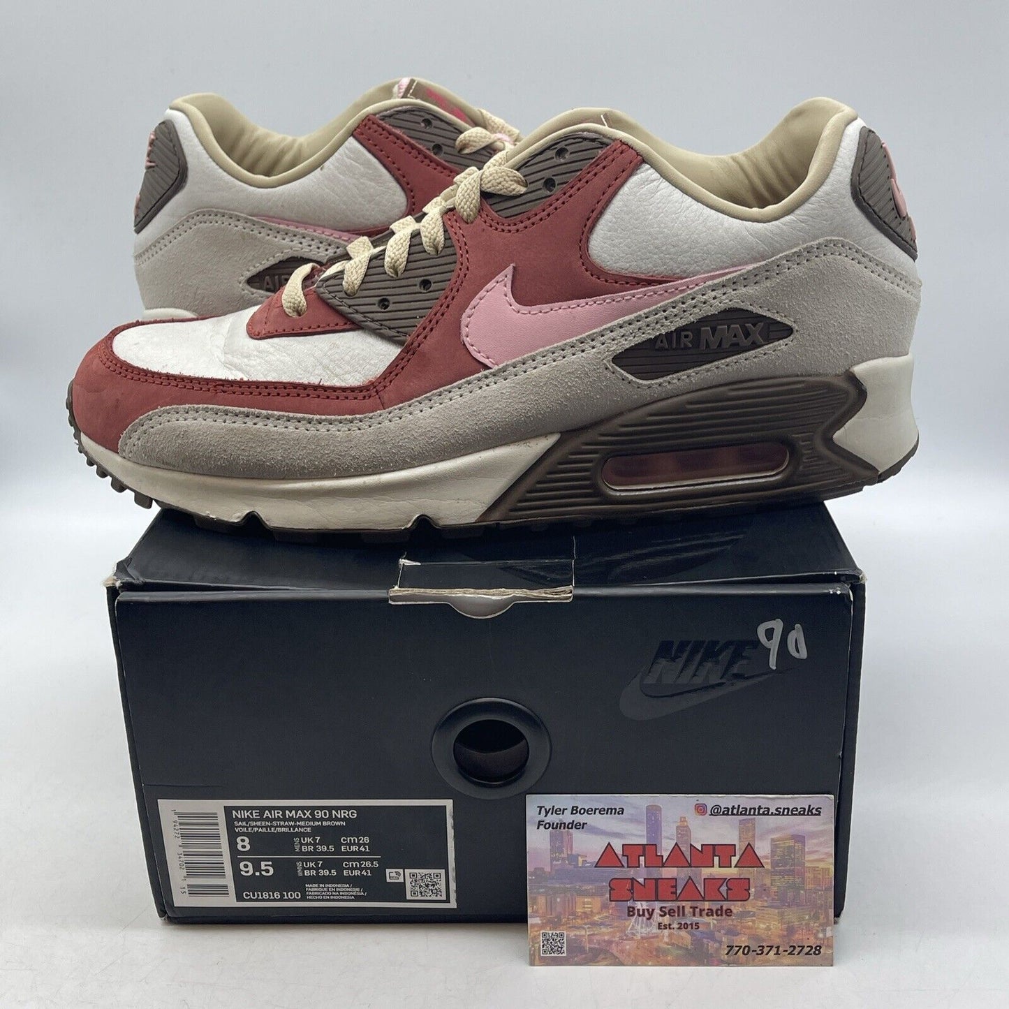 Size 8 - Nike DQM x Air Max 90 2021 Bacon Red Tan Pink Suede (CU1816-100)