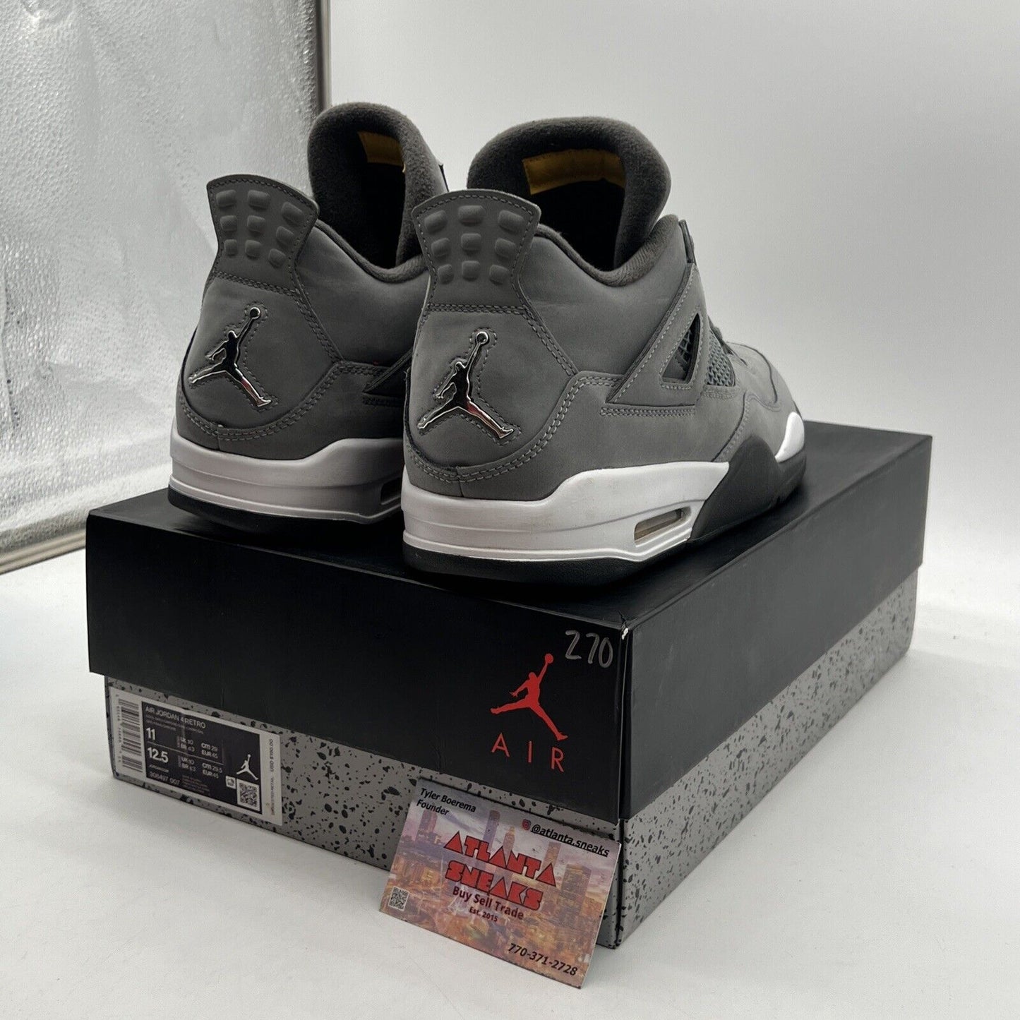 Size 11 - Jordan 4 Retro Low Cool Grey Black White Suede (308497-007)