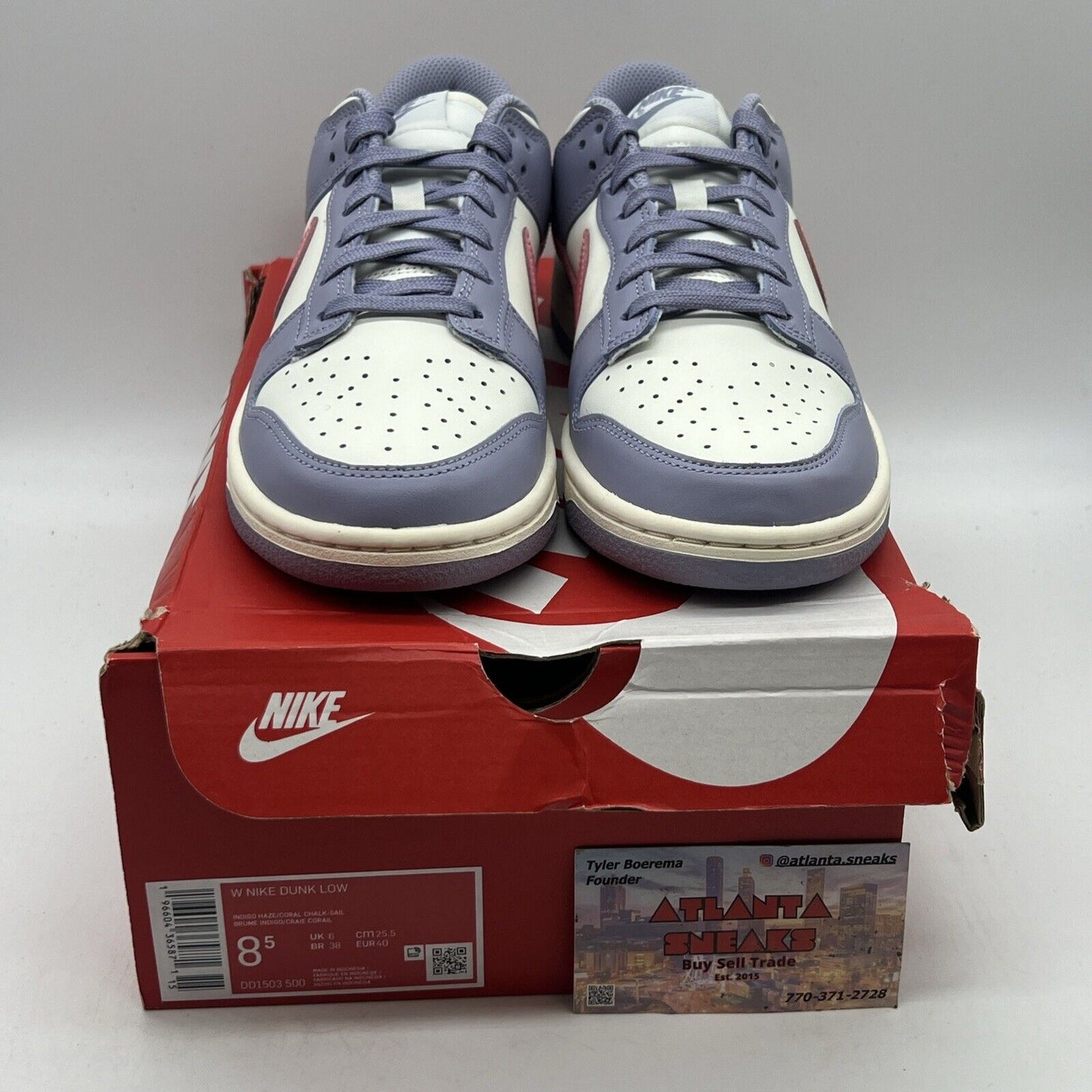 Size 8.5 - Nike Dunk Low Indigo Haze/Coral Chalk/Sail 2023