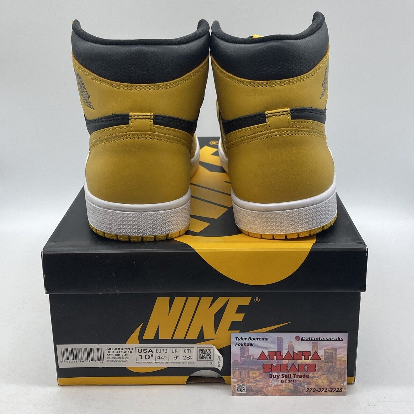 Size 10.5 - Jordan 1 Retro OG High Pollen Yellow White Black (555088-701)