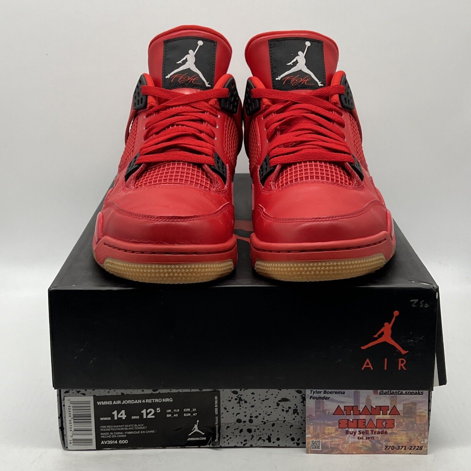 Size 14 - Air Jordan 4 Retro NRG Singles Day W Red Leather Gum (AV3914-600)