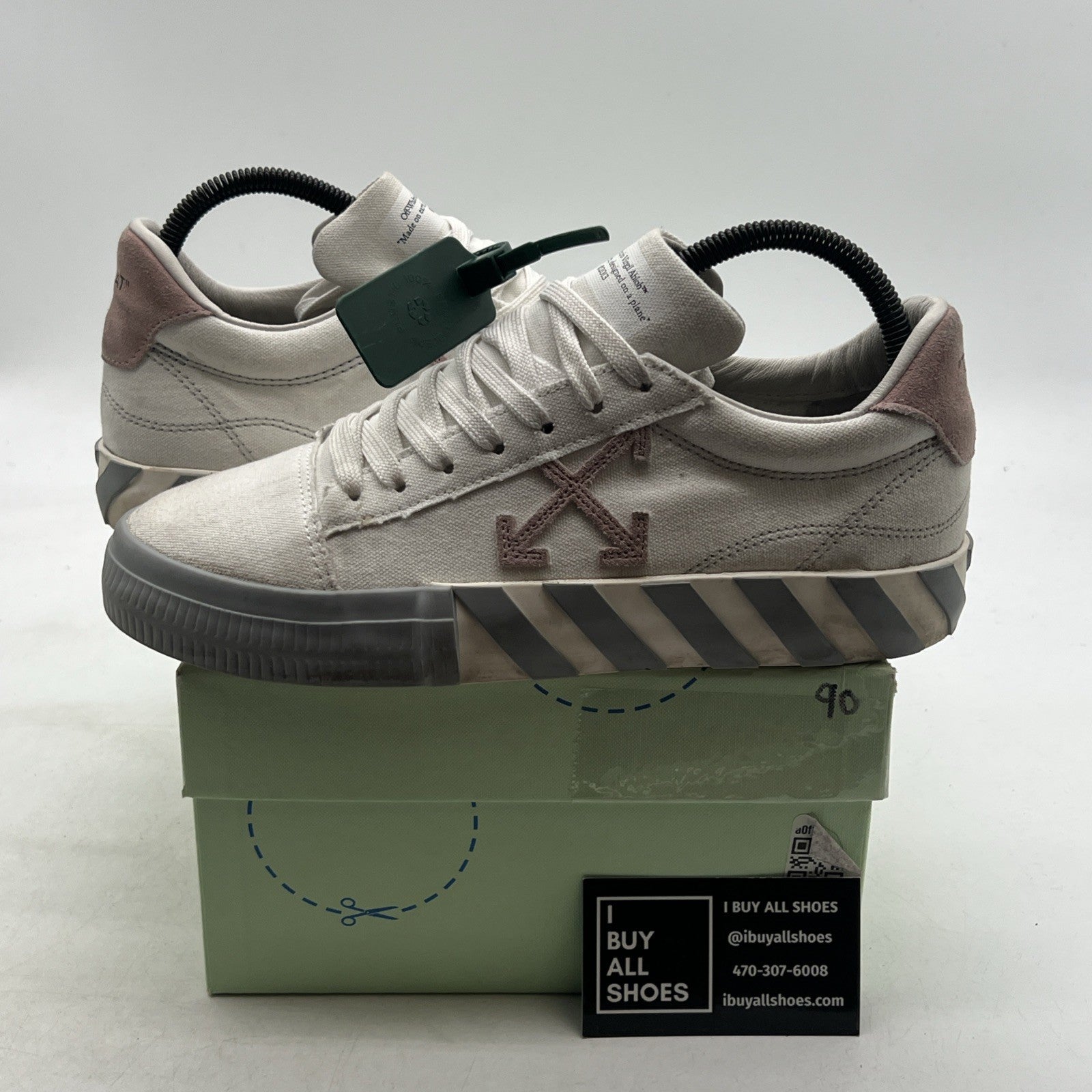 Size 40 - Off White Vulc Low Shoes Men White Gray Logo Virgil Abloh Canvas
