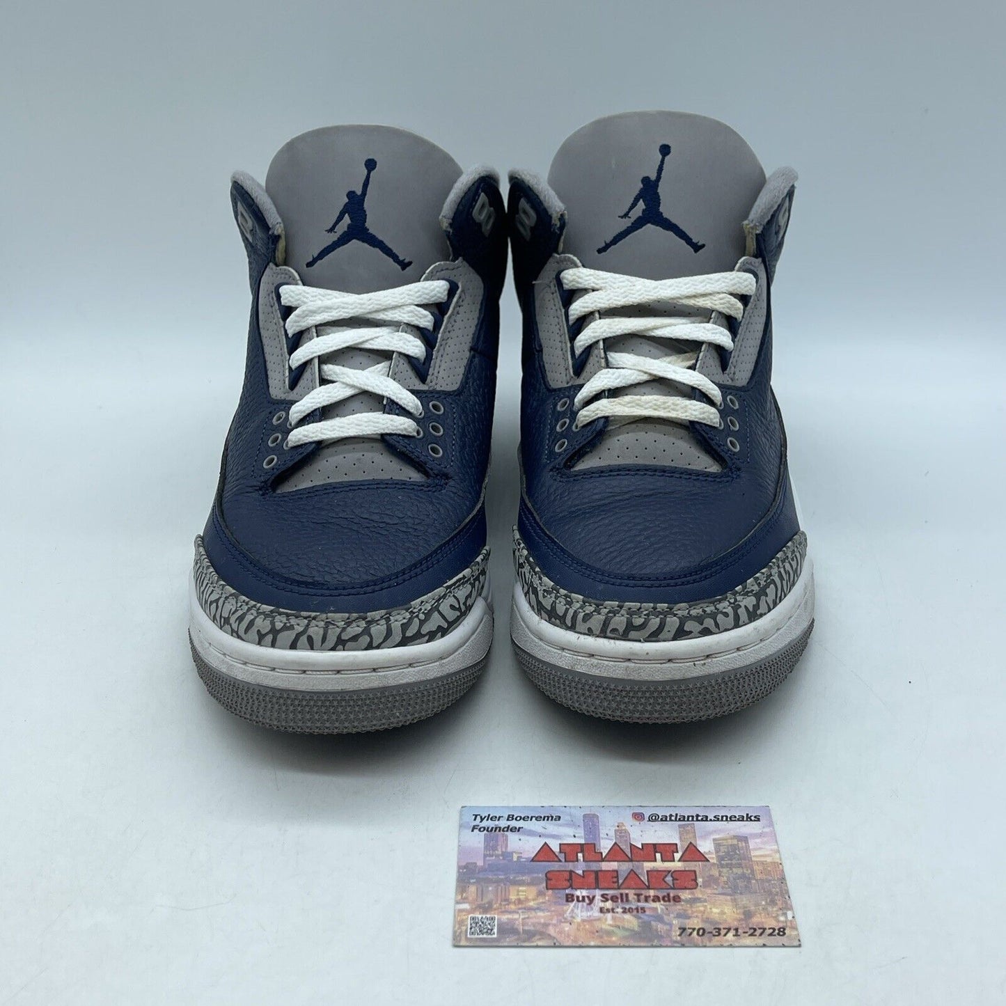 Size 8.5 - Jordan 3 Retro Blue White Leather Grey Suede (CT8532-401)